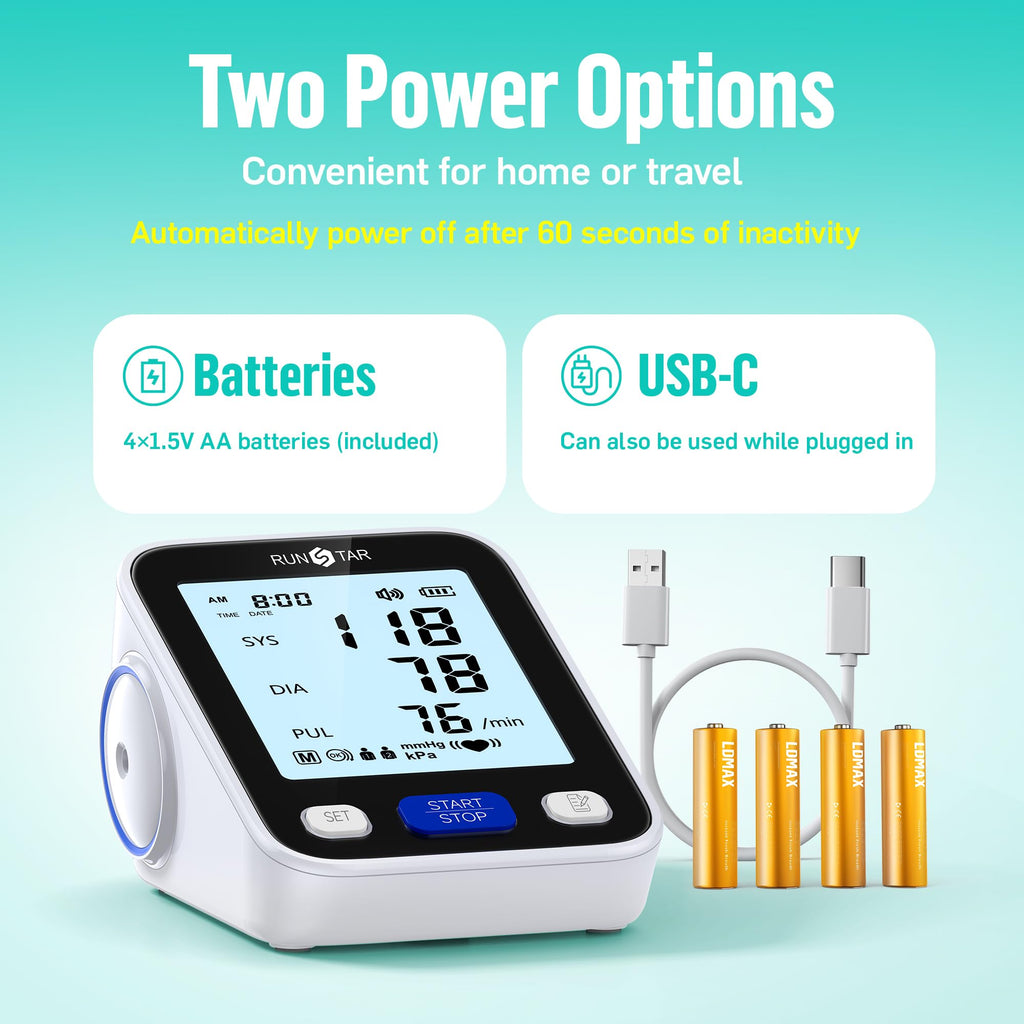 RunStar Blood Pressure Monitor with Wide Range Cuff

