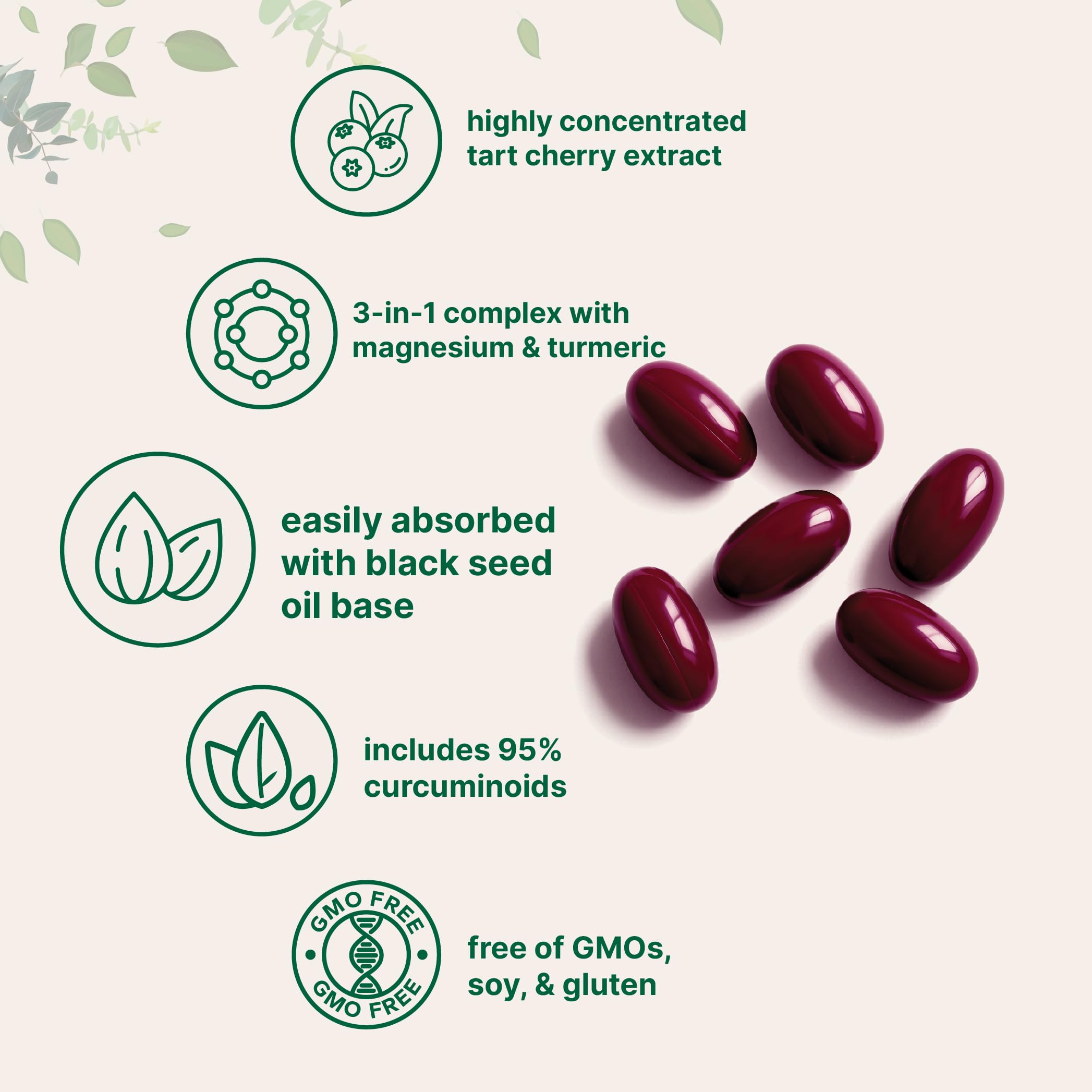 Micro Ingredients Tart Cherry+ Turmeric Softgels

