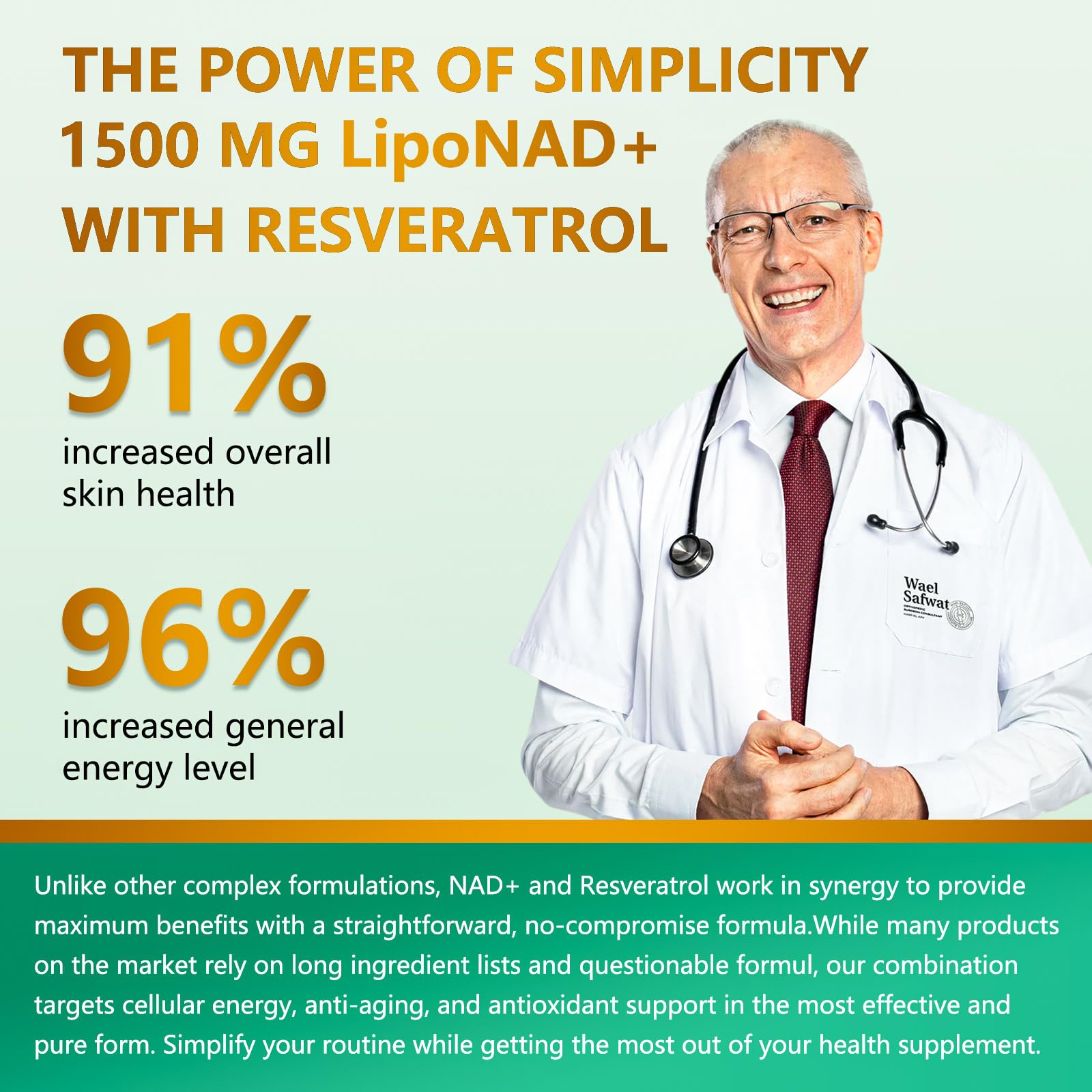 UNcena Liposomal NAD+ Supplement with Resveratrol


