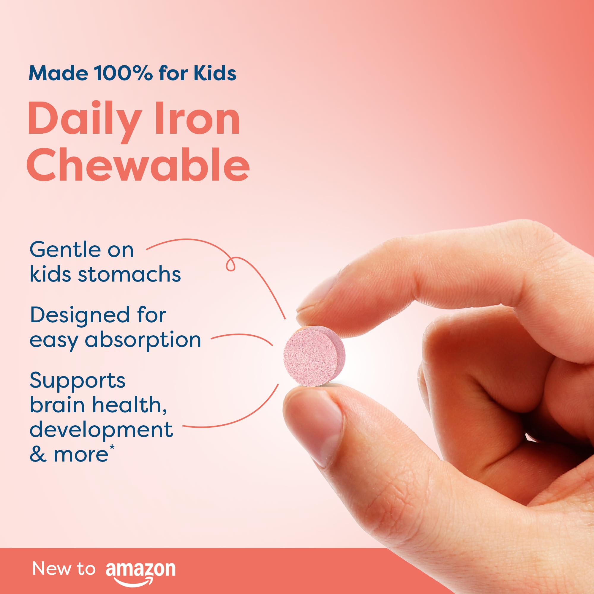 Hiya Iron+ Kids Supplement High-Absorption Carbonyl Iron

