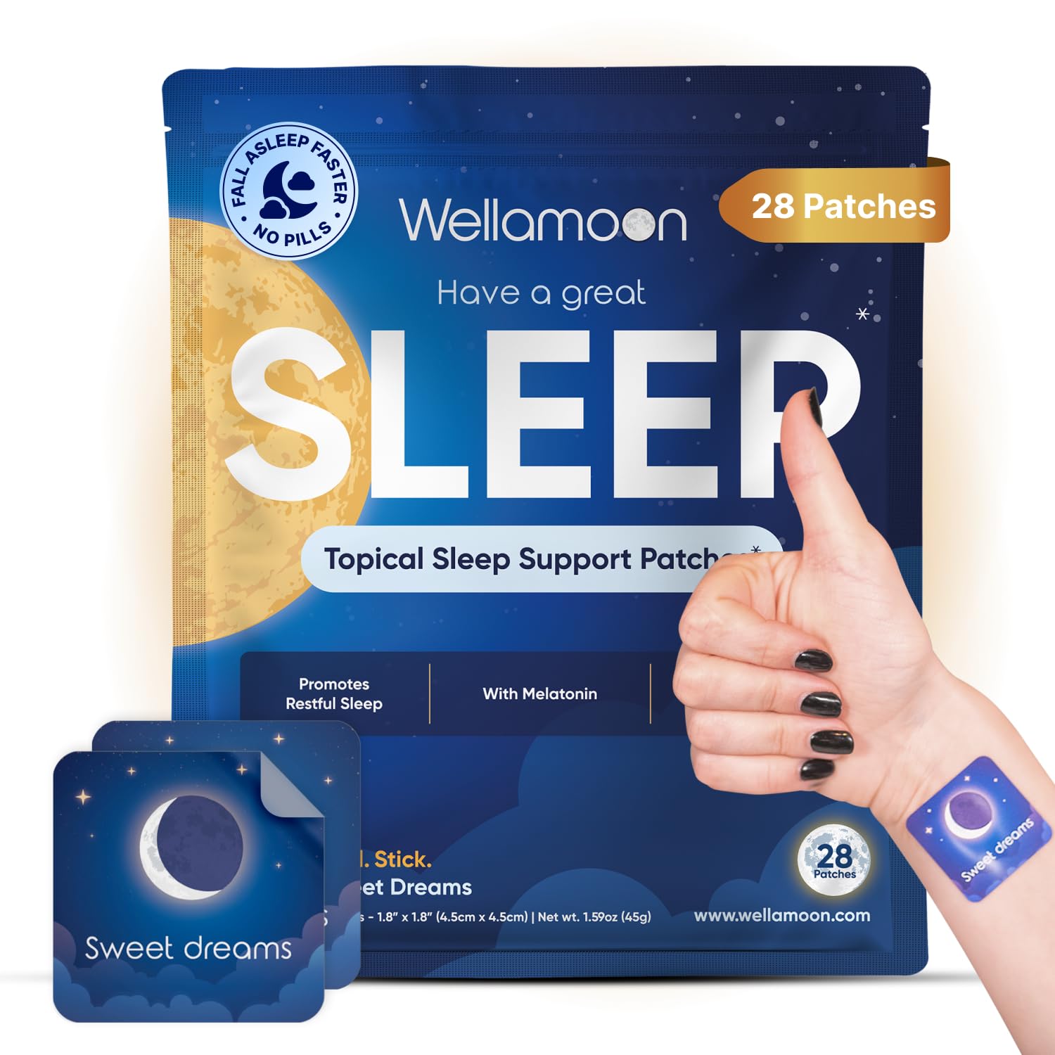 Wellamoon Sleep Patches for Adults – Melatonin & Valerian

