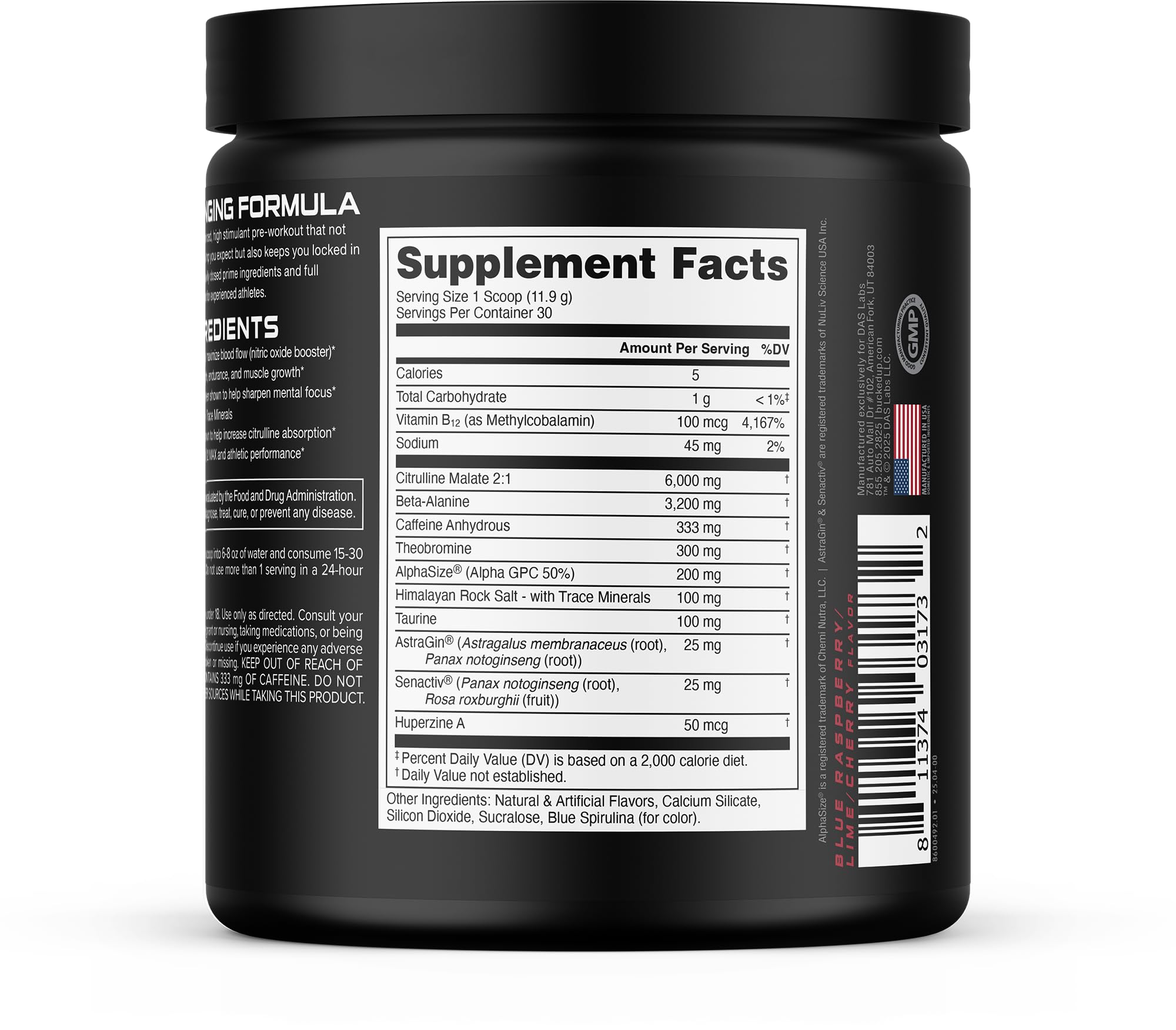 Bucked Up Woke High Stim Pre Workout | Focus & Pump

