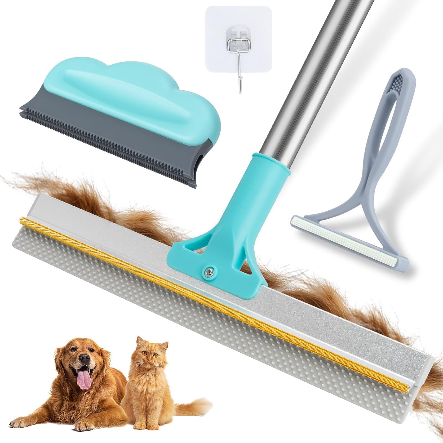 Carpet Rake for Pet Hair Removal - Dual-Action Tool

