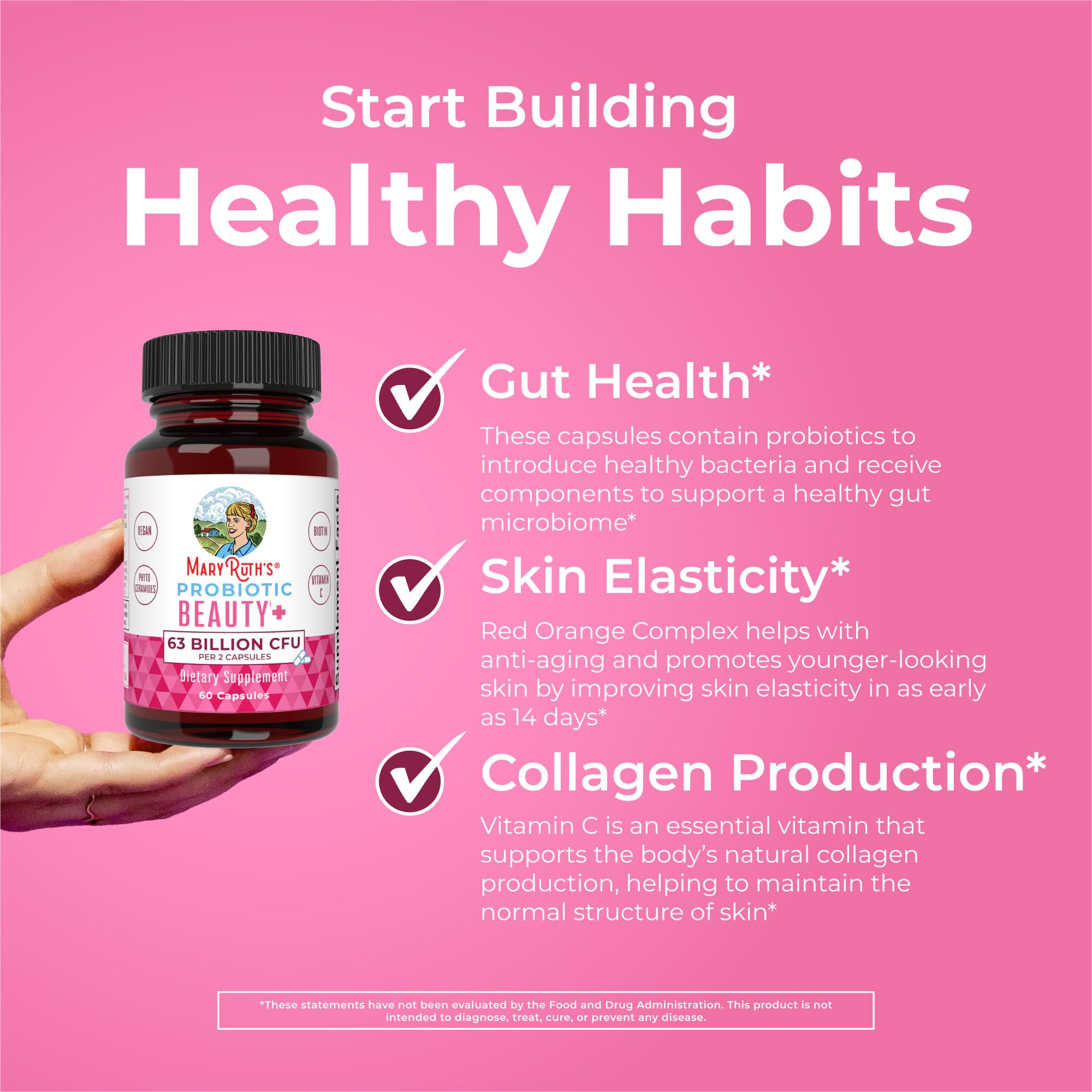 MaryRuth's Probiotic Beauty Capsules with Red Orange Complex

