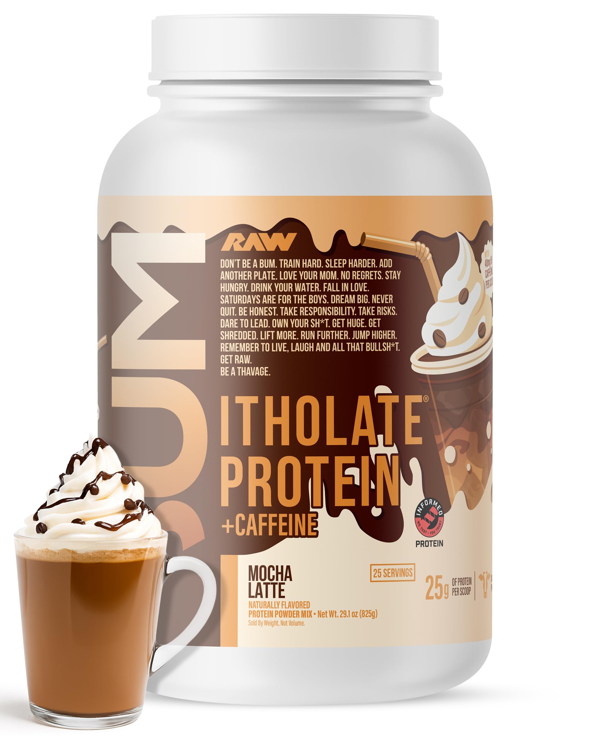 RAW Whey Isolate Protein Powder - Grass-Fed Low Fat Low Carb - 25 Servings