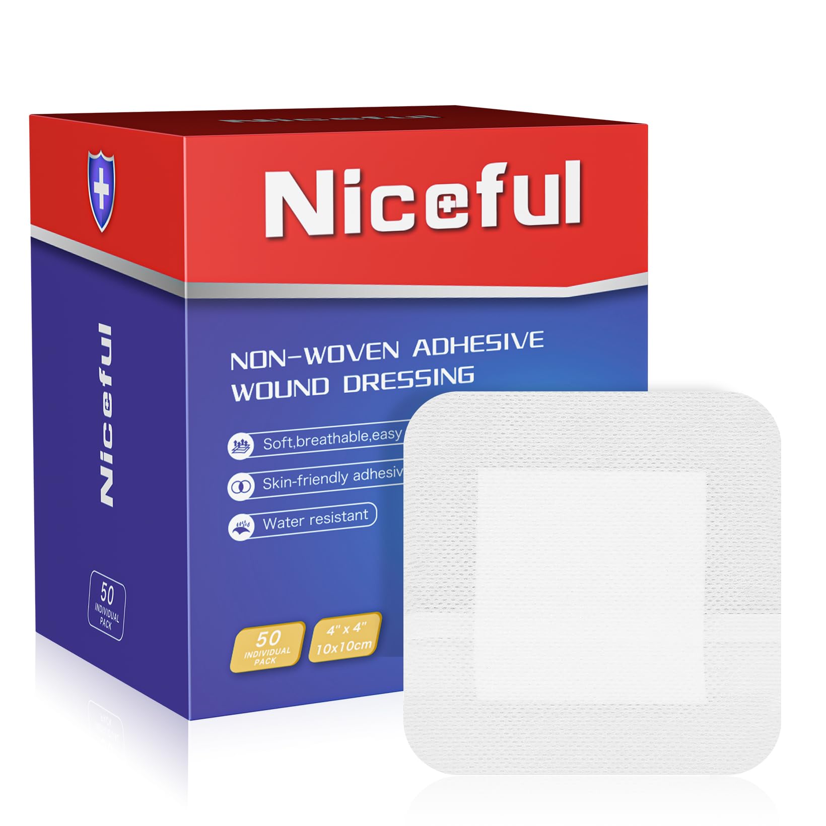 Niceful Adhesive Gauze Island Dressing – Water-Resistant Wound Dressing