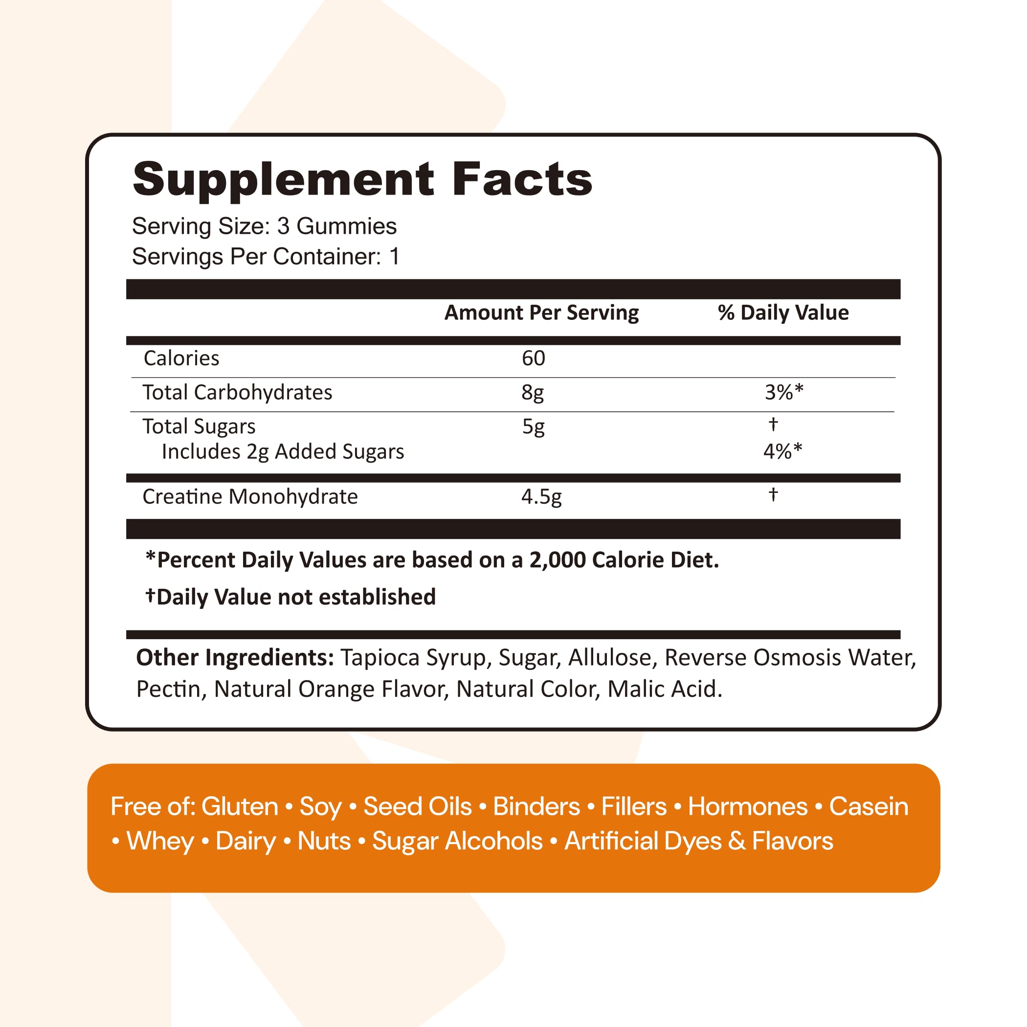 Creatine Monohydrate Gummies – Vegan Gluten-Free

