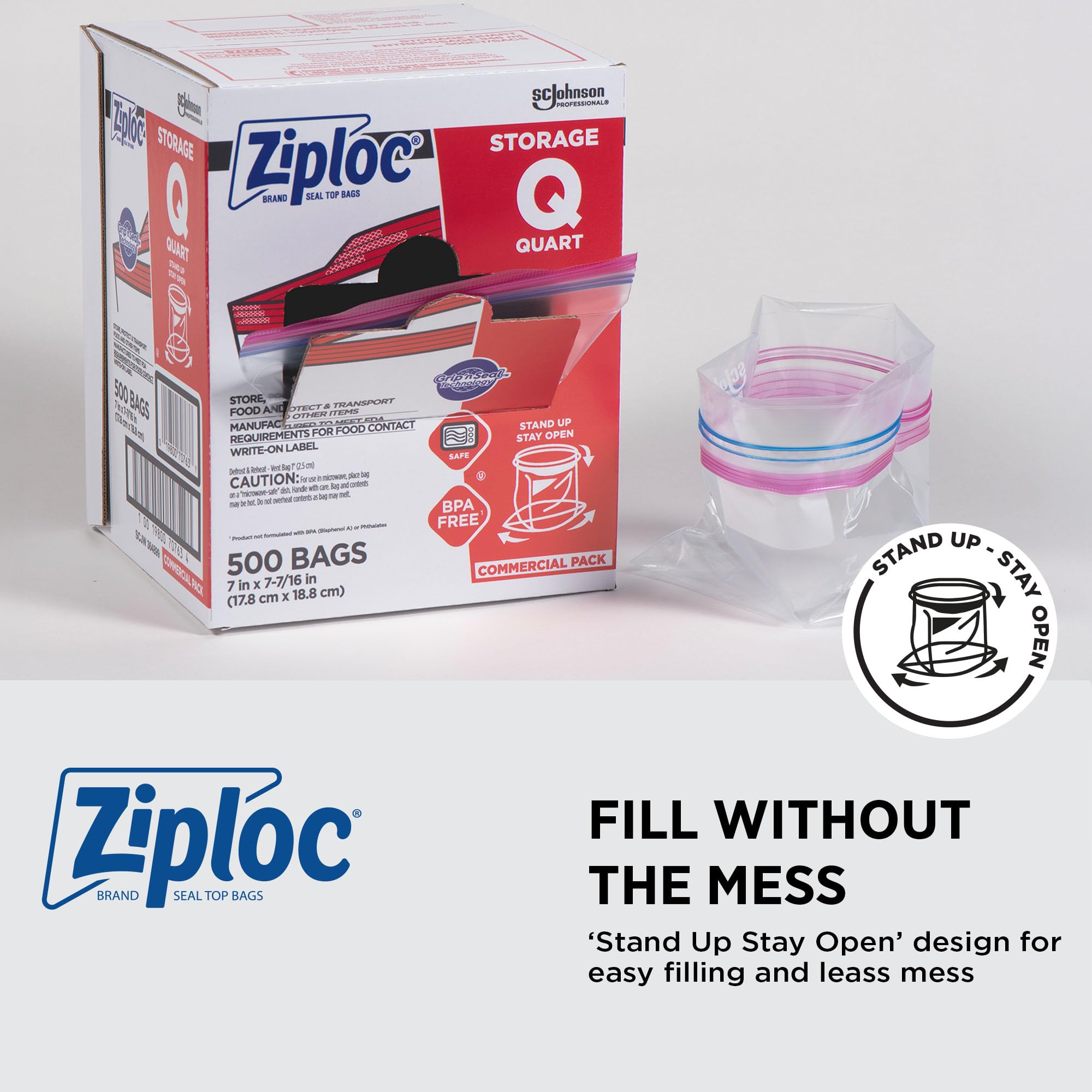 Ziploc Storage Bags with Double Zipper Seal - SC Johnson Pro

