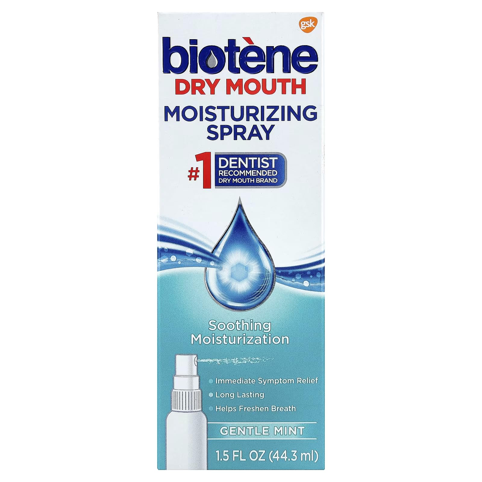 Biotene Gentle Mint Moisturizing Mouth Spray - Sugar-Free Dry Mouth Relief
