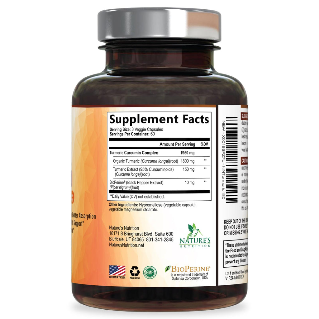 Turmeric Curcumin Supplement with BioPerine for Absorption

