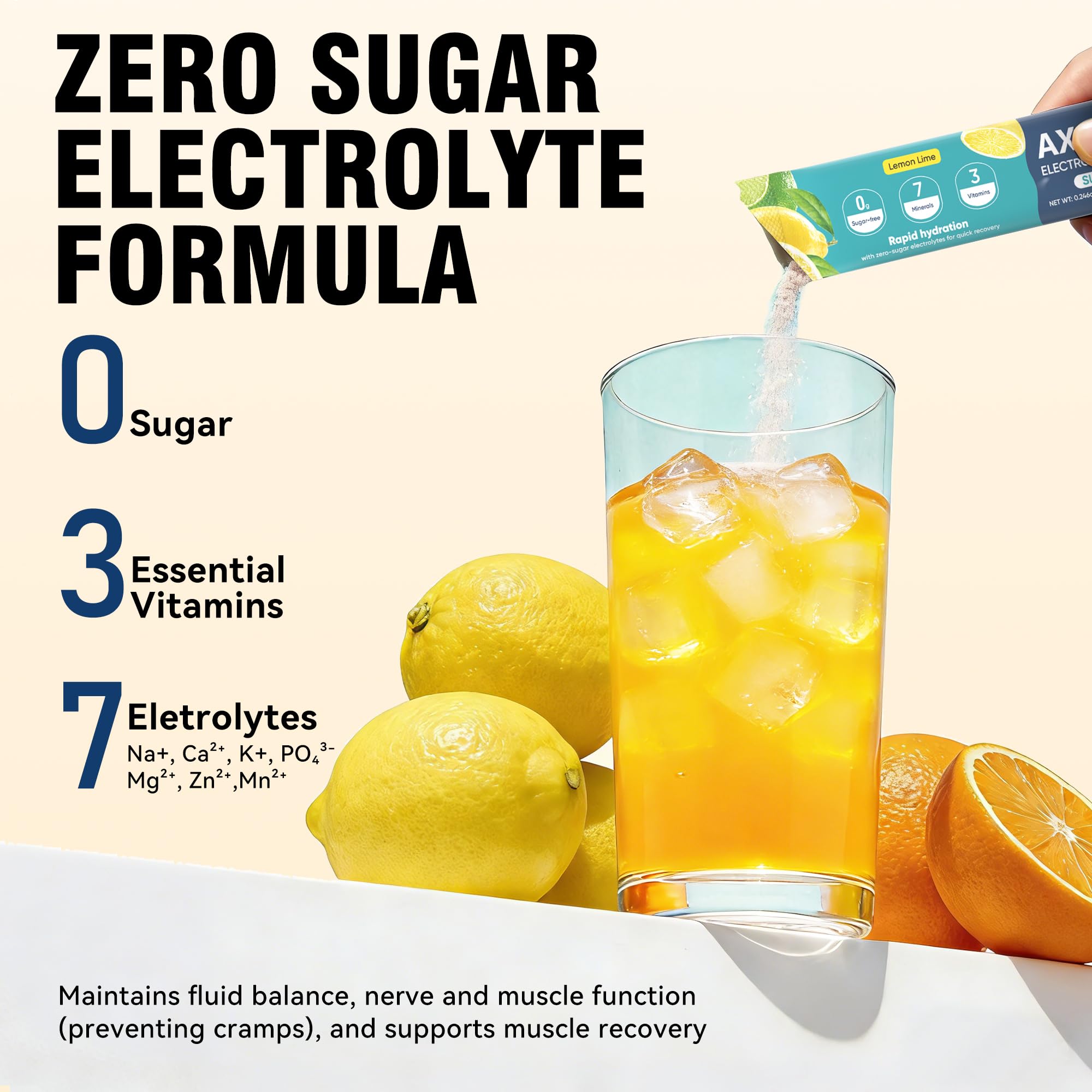 Electrolyte Powder Packets Sugar Free Hydration Mix


