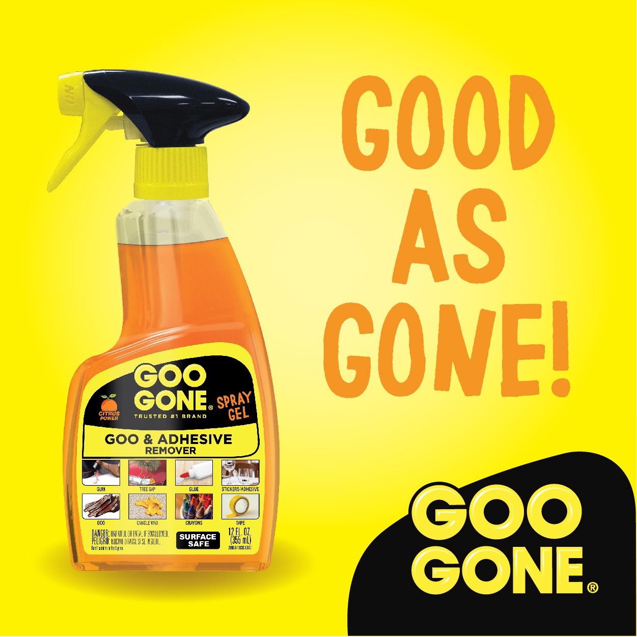 Goo Gone Spray Adhesive Remover Gel for Glue & Residue

