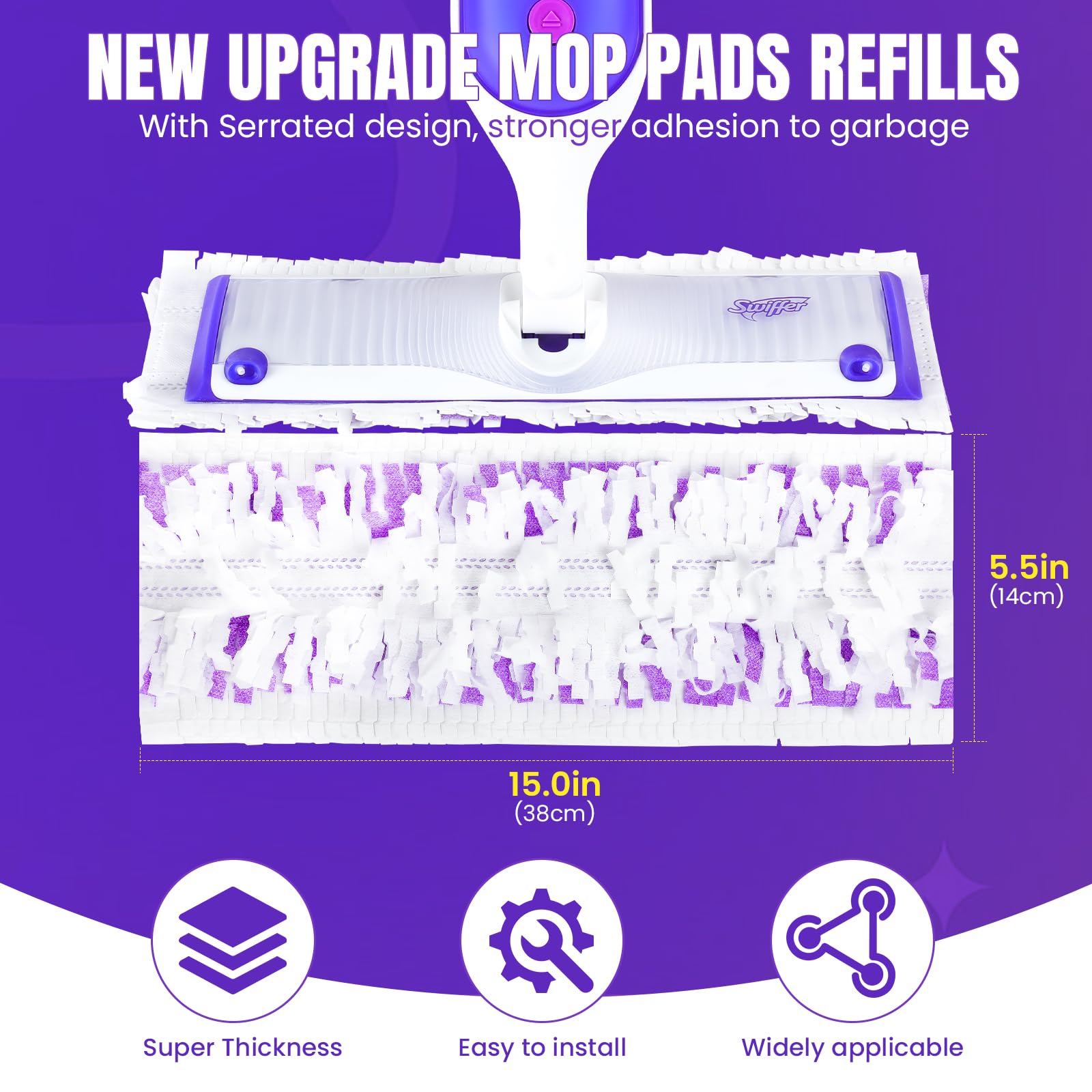 Swiffer Power Mop Refill Pads Microfiber Cleaning

