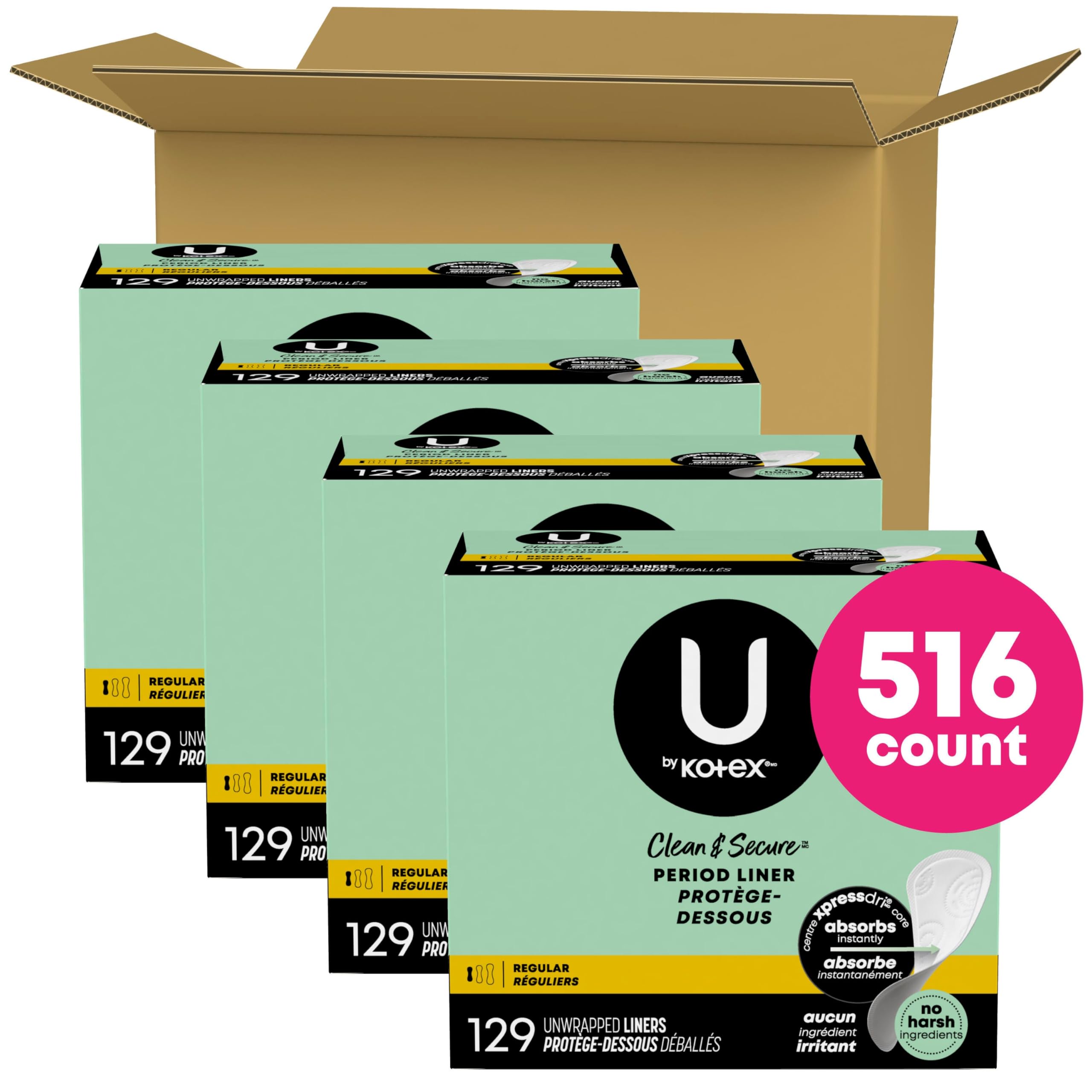 Panty Liners U by Kotex Clean & Secure Light Absorbency


