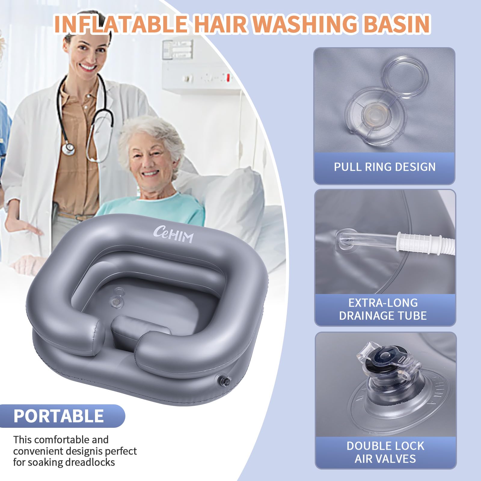 Inflatable Hair Washing Basin - Portable Shampoo Bowl

