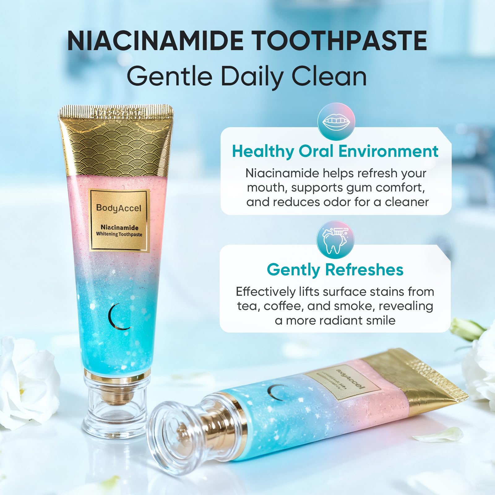BodyAccel Niacinamide Whitening Toothpaste | Natural Formula

