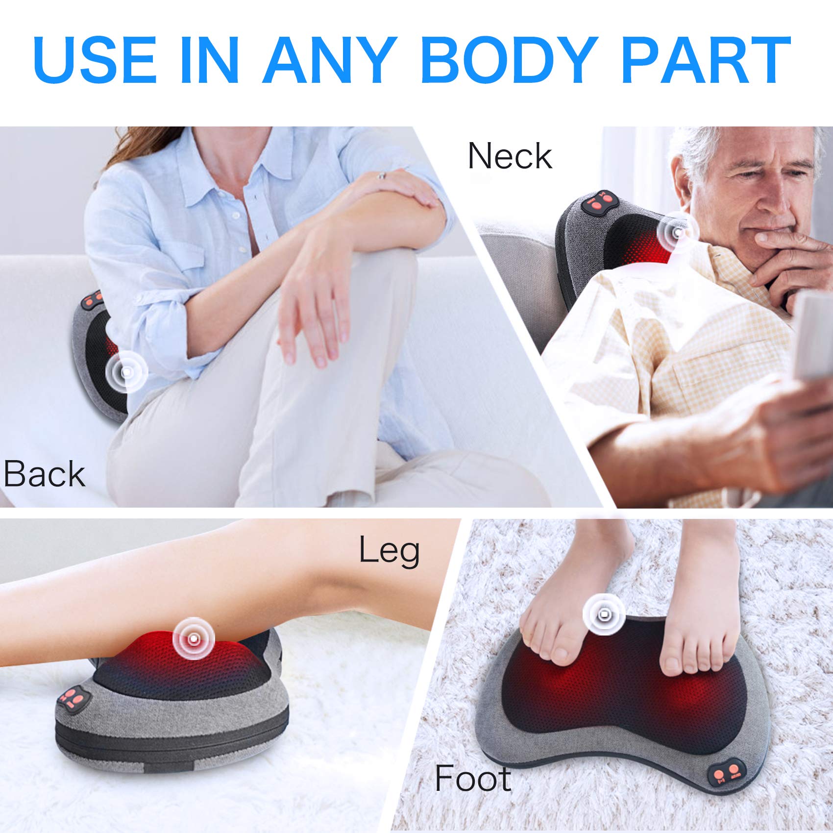 Papillon Back Massager with Heat - Shiatsu Pillow

