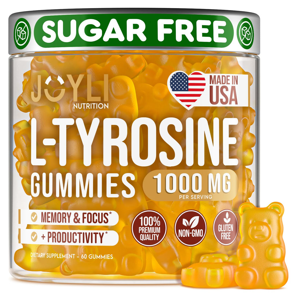 Joyli L Tyrosine Gummies 1000mg - Vegan Gluten-Free Focus

