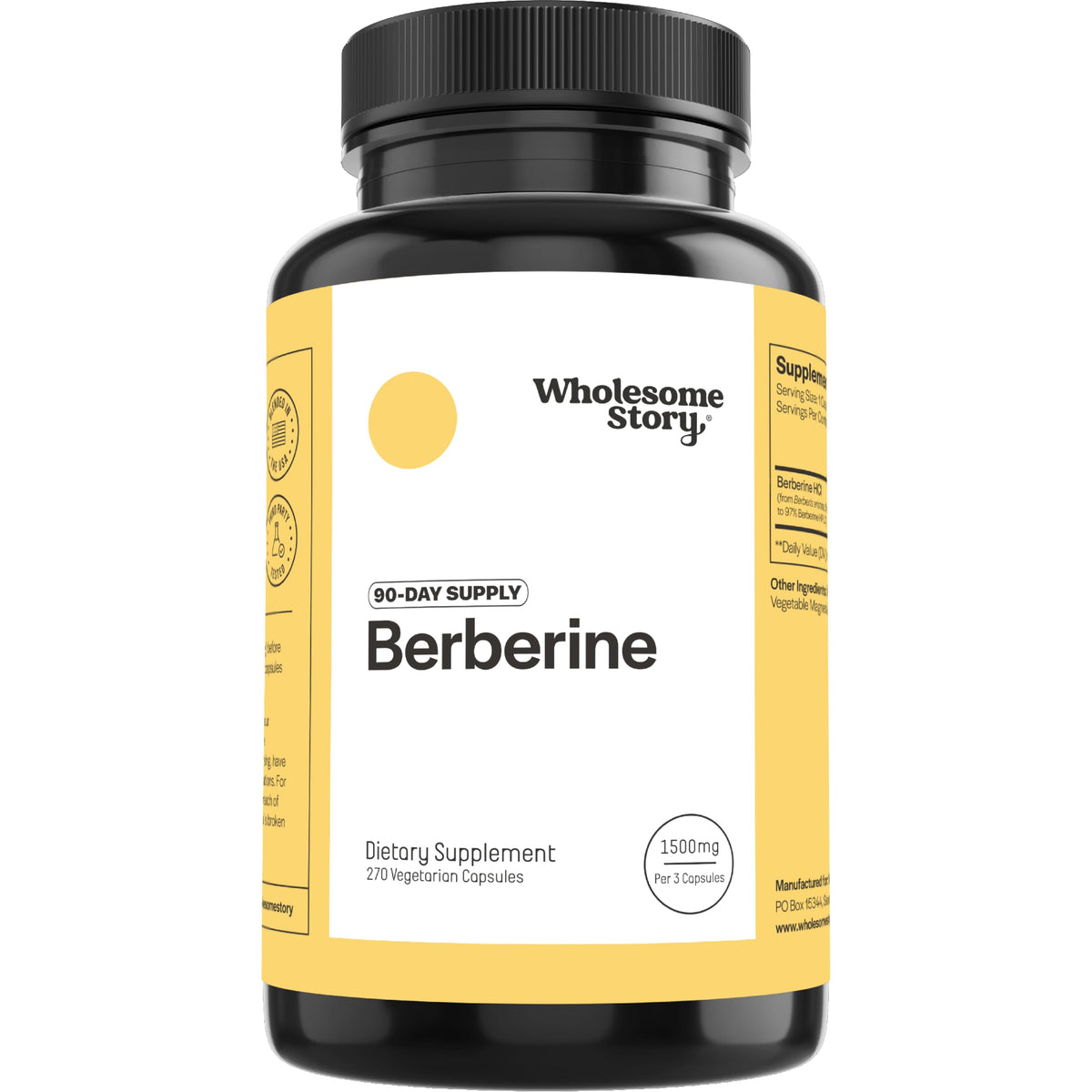 Wholesome Promise Berberine HCl 1500mg, Metabolic Support