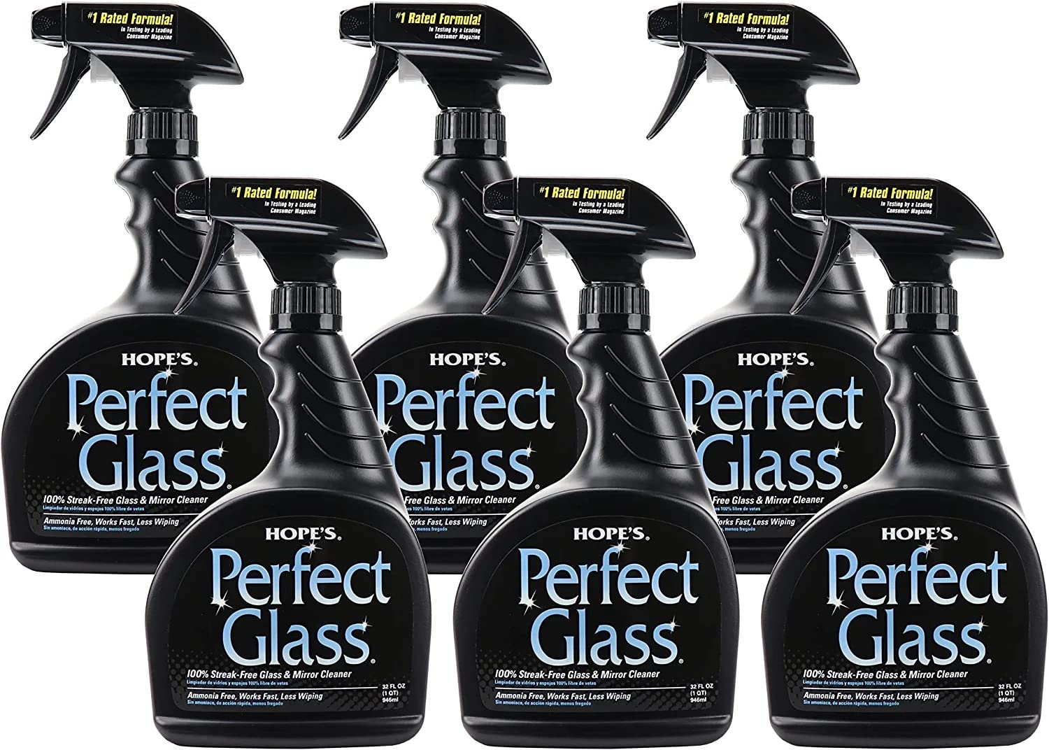 HOPE'S Perfect Glass Cleaner - Streak-Free Ammonia-Free Glass, Mirrors & Screens