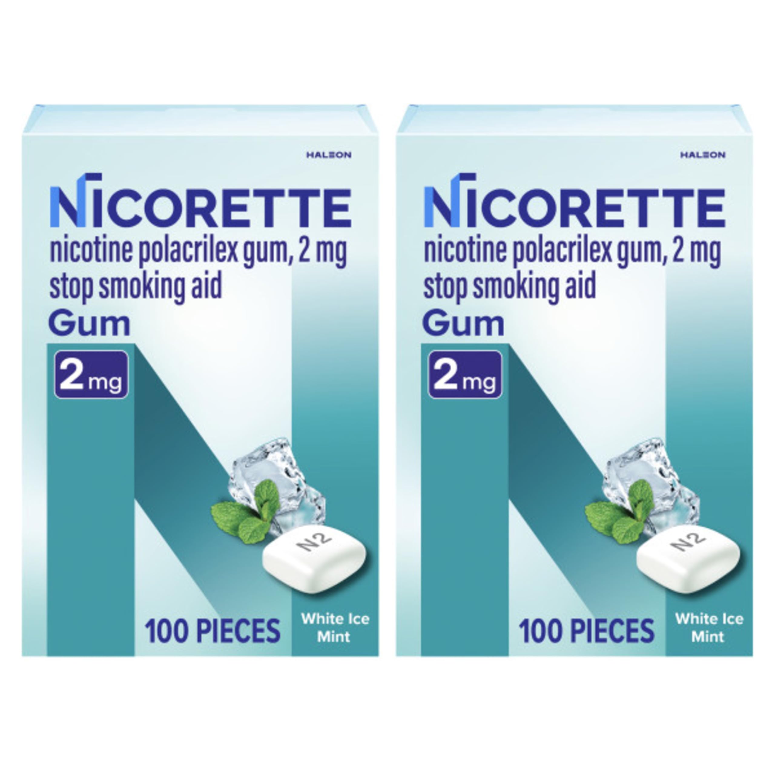 Nicorette Nicotine Gum 2 mg Stop Smoking Aid

