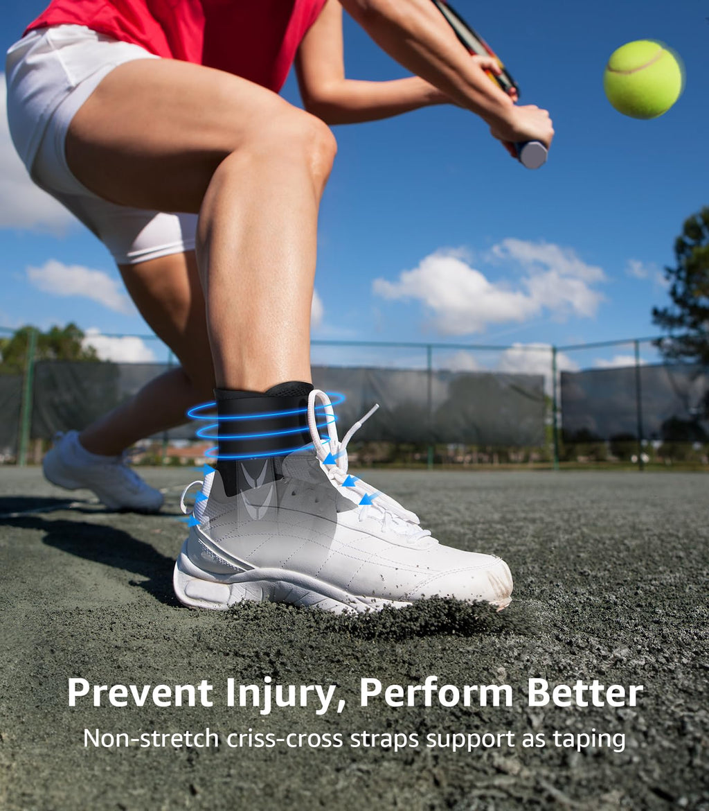Slim-Fit Ankle Brace with Quick Lace Up and 2 Auto-Shaped Pads

