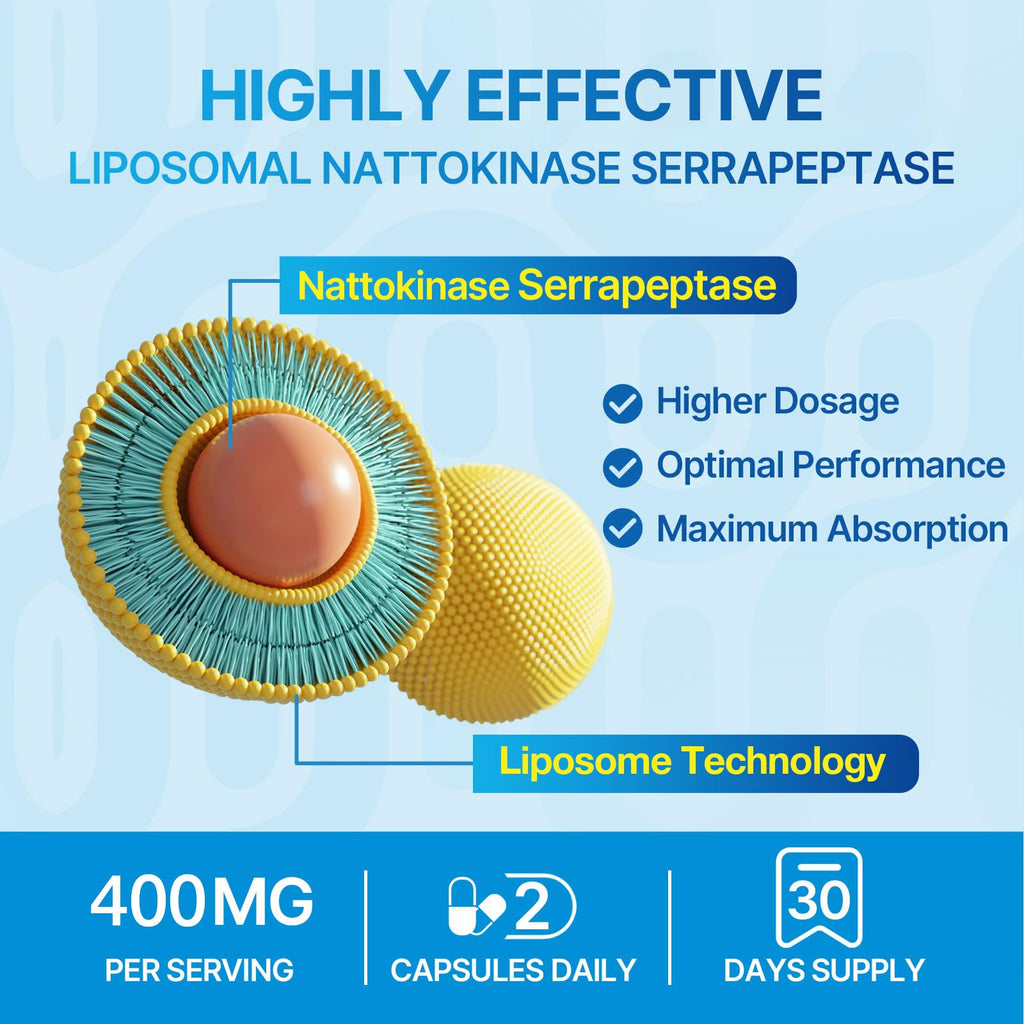 Liposomal Nattokinase & Serrapeptase Enzyme Supplement

