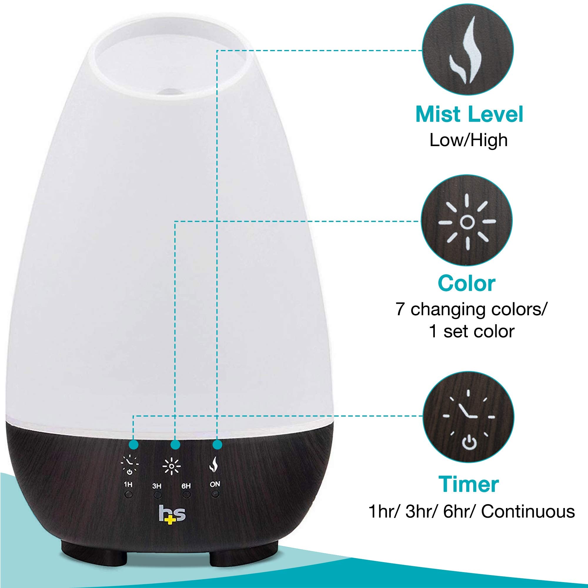 HealthSmart Essential Oil Diffuser | Cool Mist Humidifier

