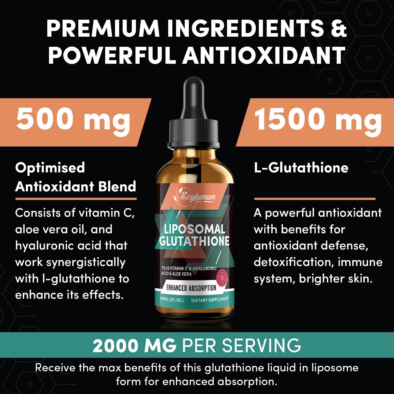 Zeylamum Liposomal Glutathione Drops 2000mg

