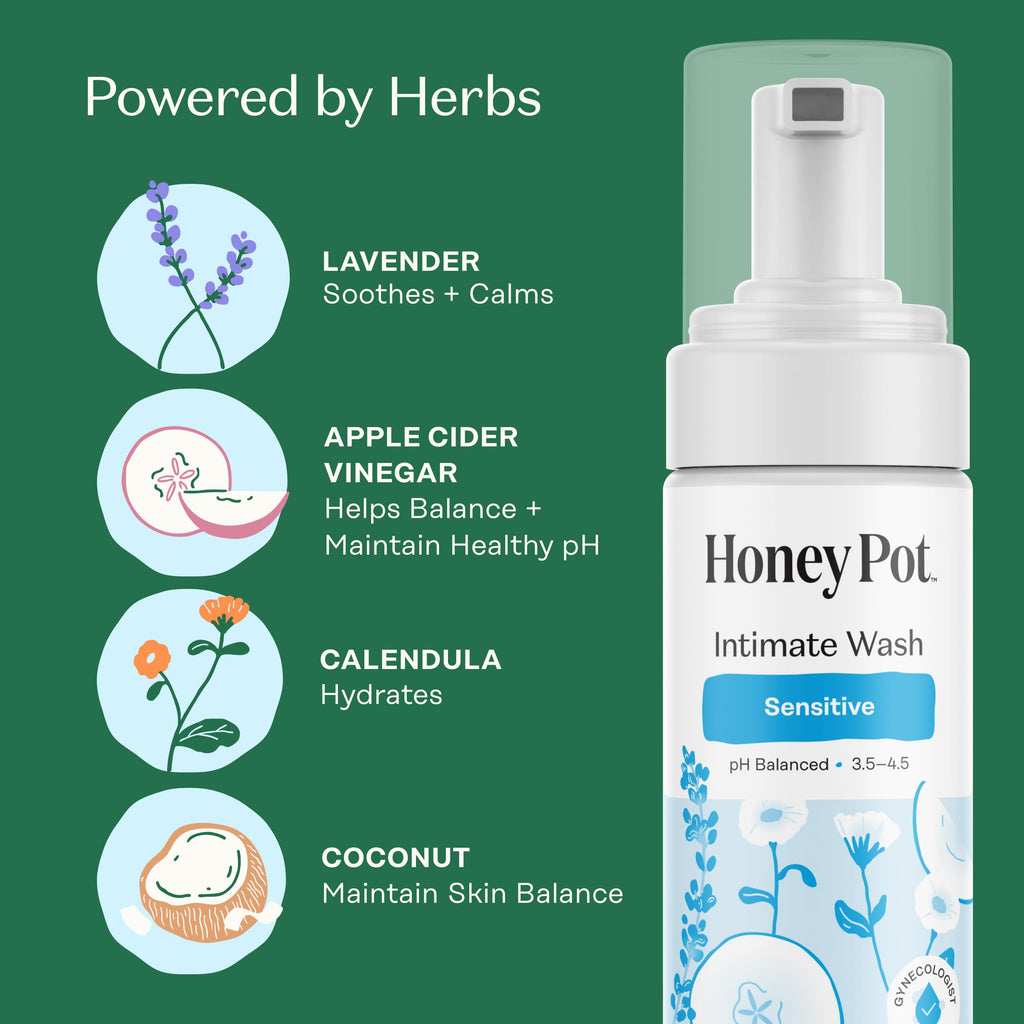 The Honey Pot Sensitive Feminine Wash - pH Balanced Plant-Based

