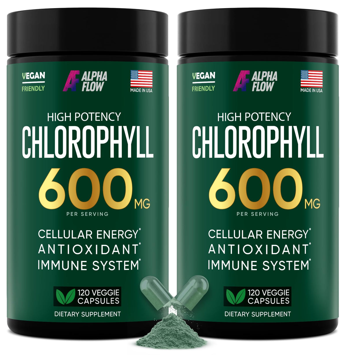 Alpha Flow Chlorophyll Capsules 600 mg Natural Energy