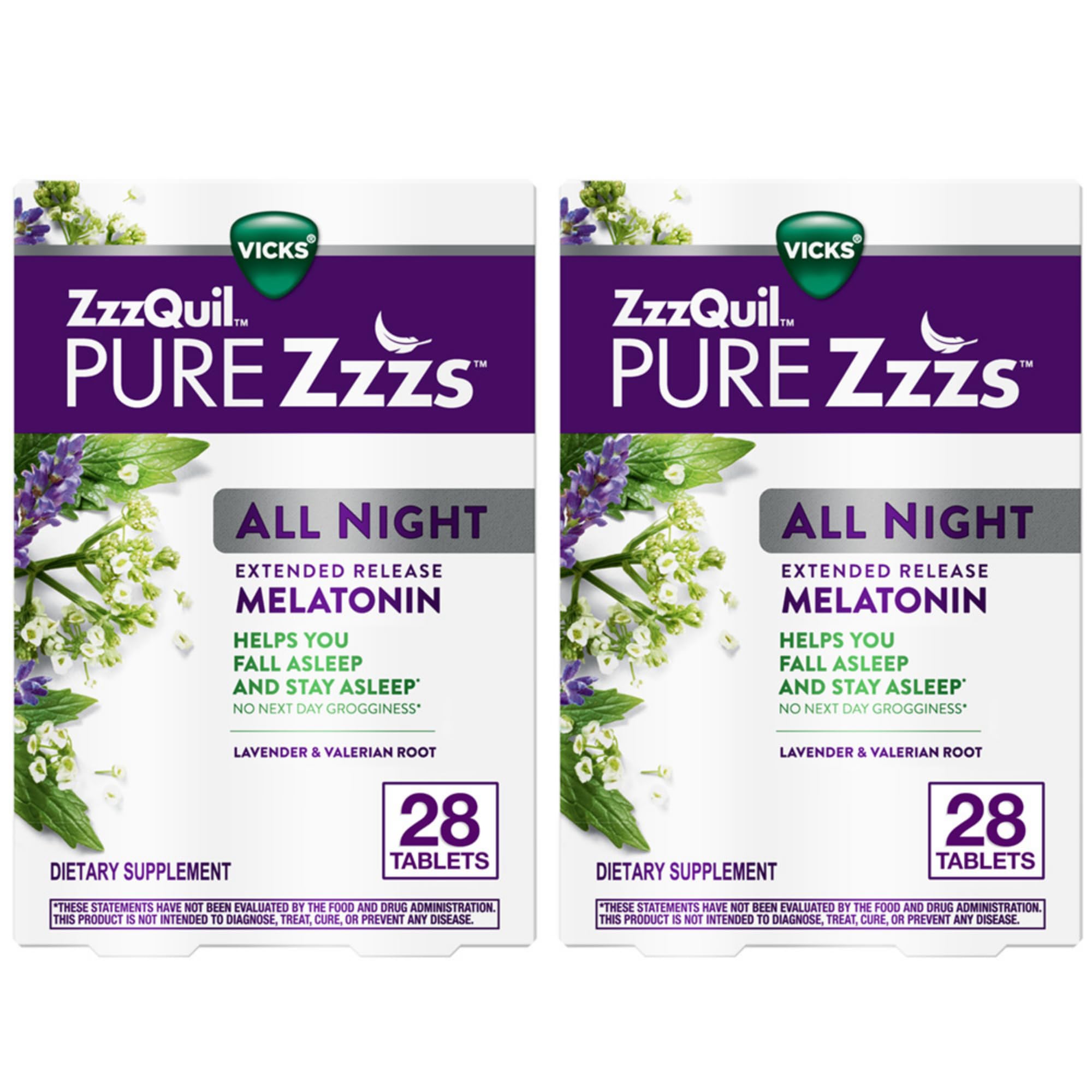 ZzzQuil PURE Zzzs All Night Sleep Aid Bi-Layer Melatonin

