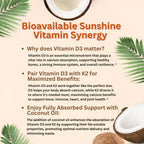 Micro Ingredients Vitamin D3 + K2 Softgels with Coconut Oil

