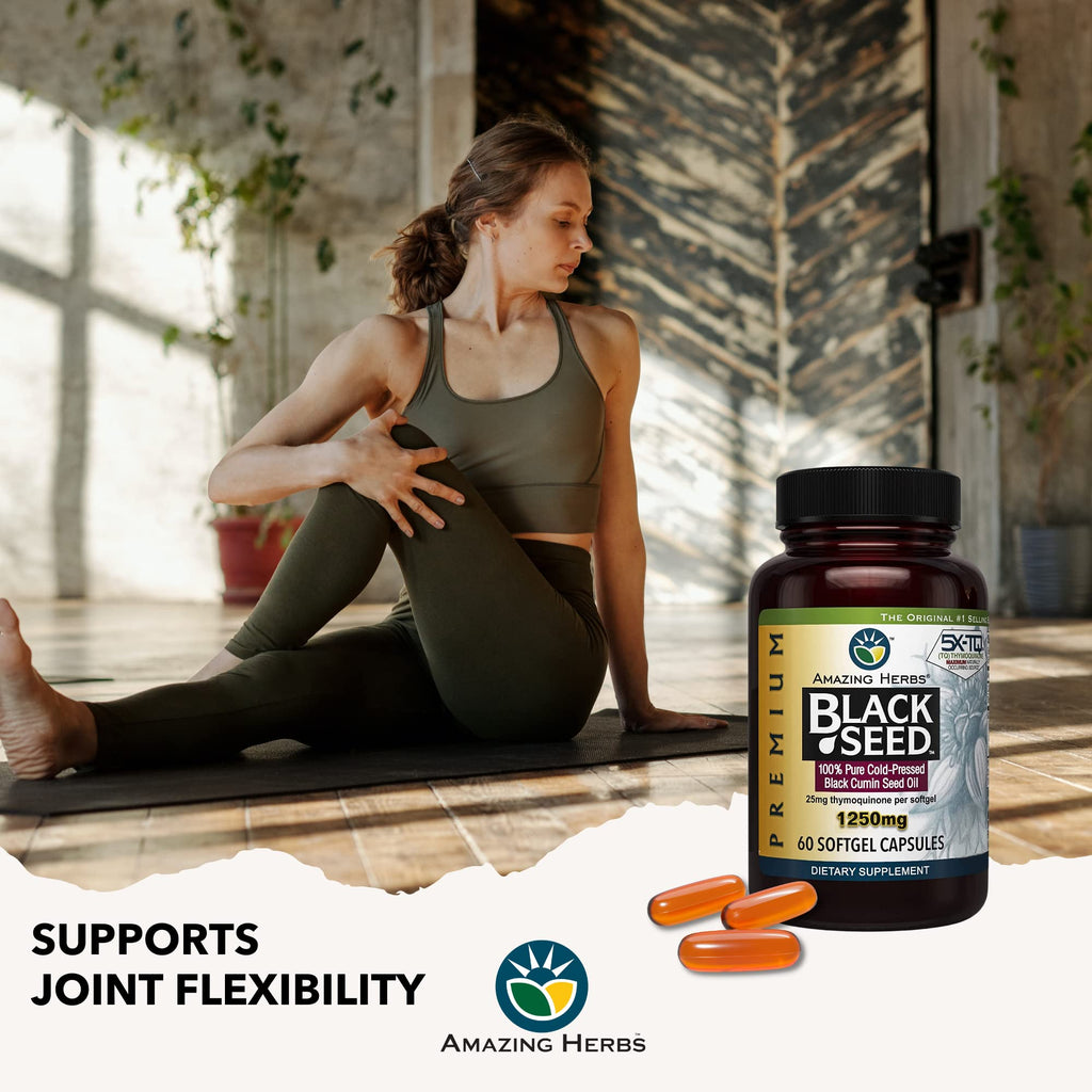 Amazing Herbs Black Seed Oil Capsules - Nigella Sativa

