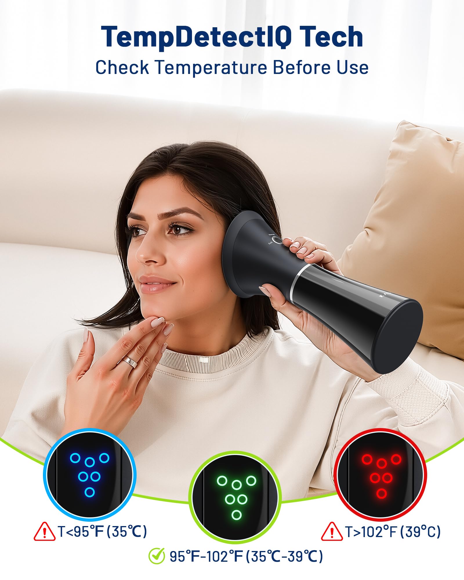 KAUGIC Ear Wax Remover with One-Piece Tank and Temp Sensor

