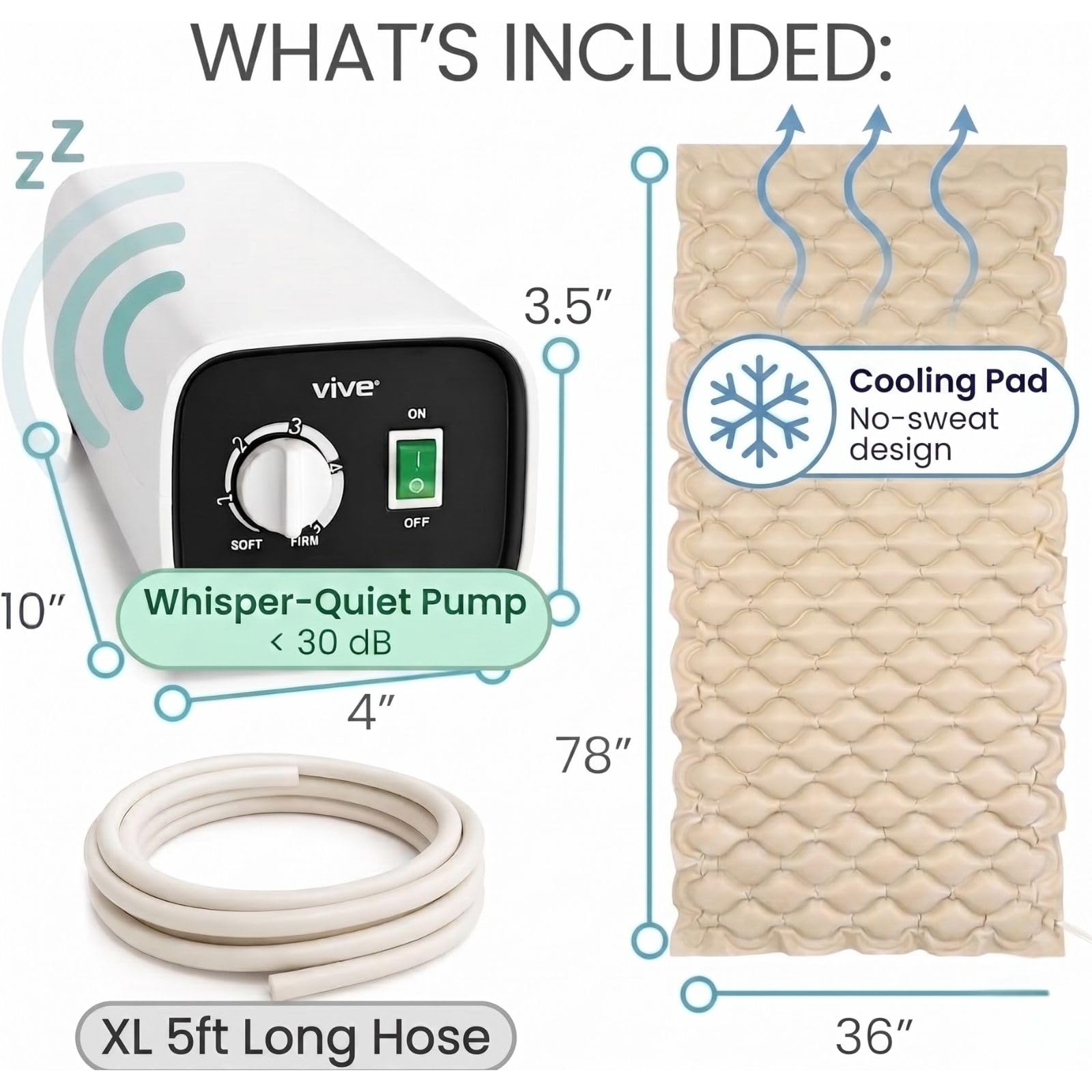 Vive Alternating Pressure Mattress Pad for Care

