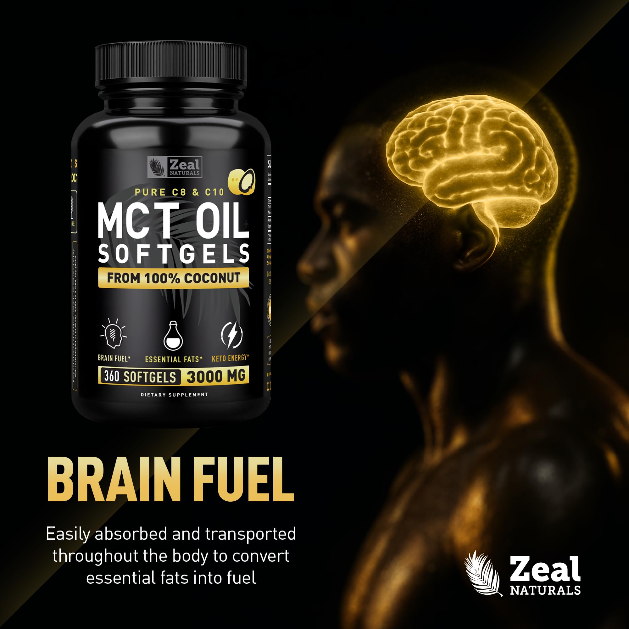 Zeal Naturals MCT Oil Capsules for Keto & Focus

