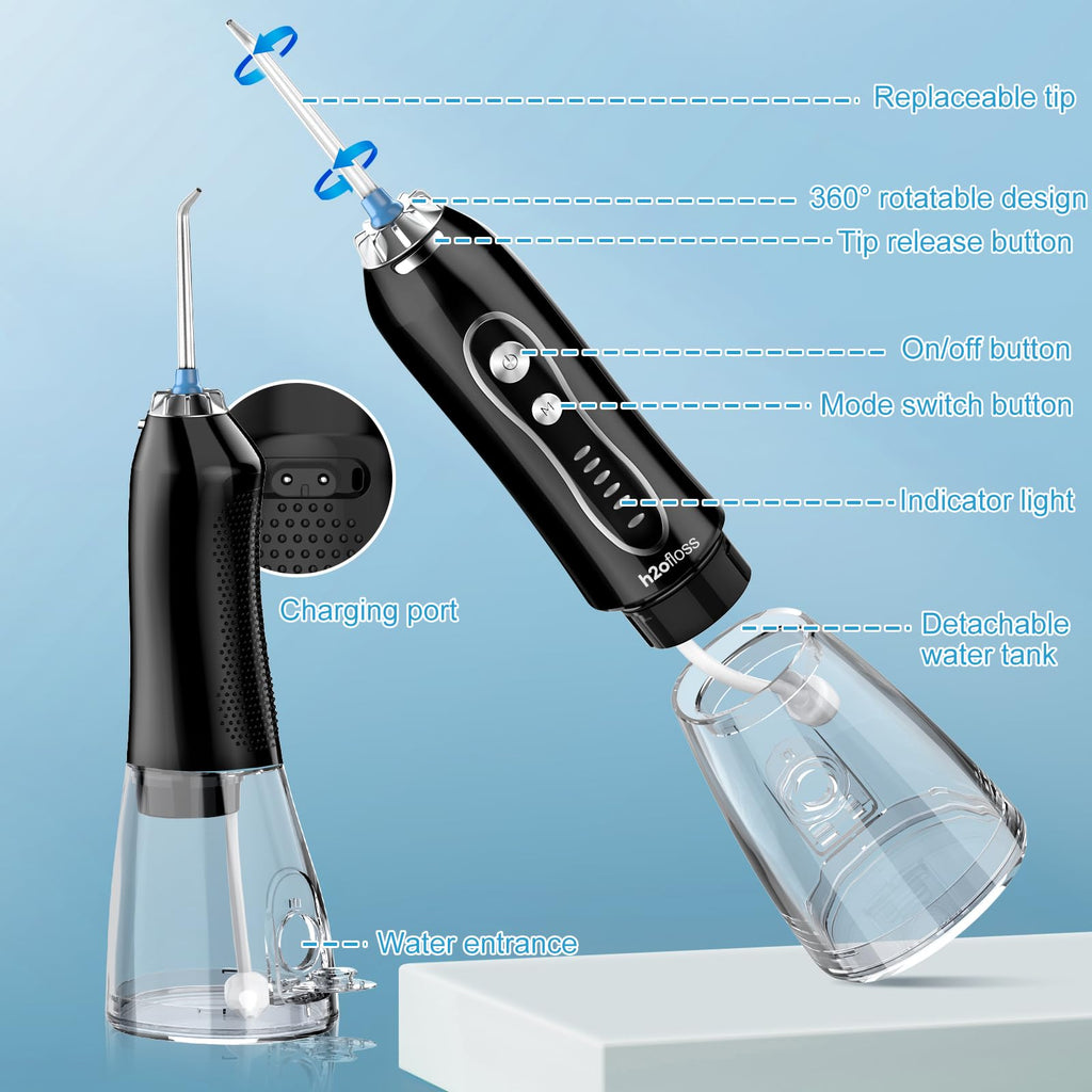 H2ofloss Water Dental Flosser - Portable Oral Irrigator | 5 Modes

