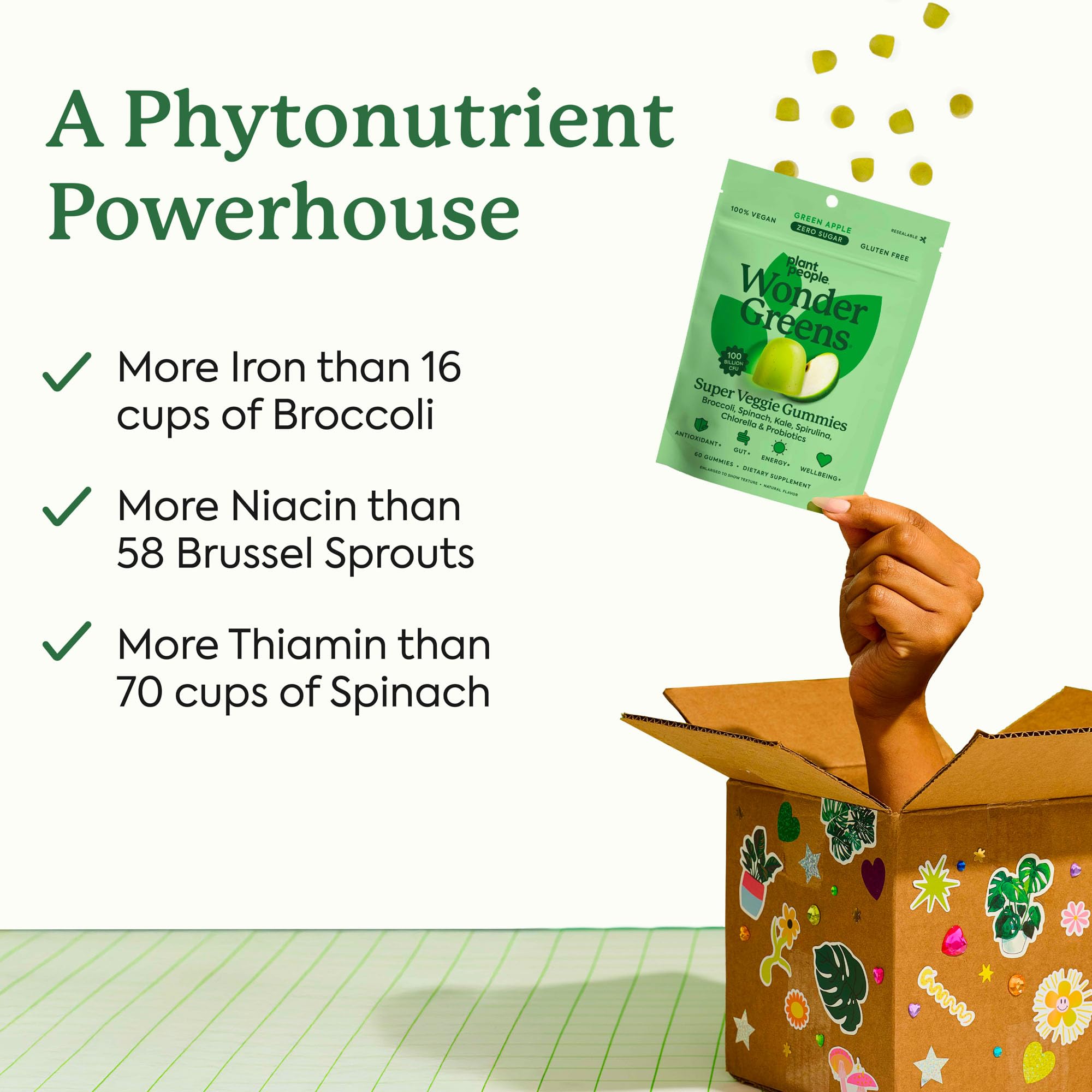 Plant People WonderGreens Veggie Gummies with Probiotics

