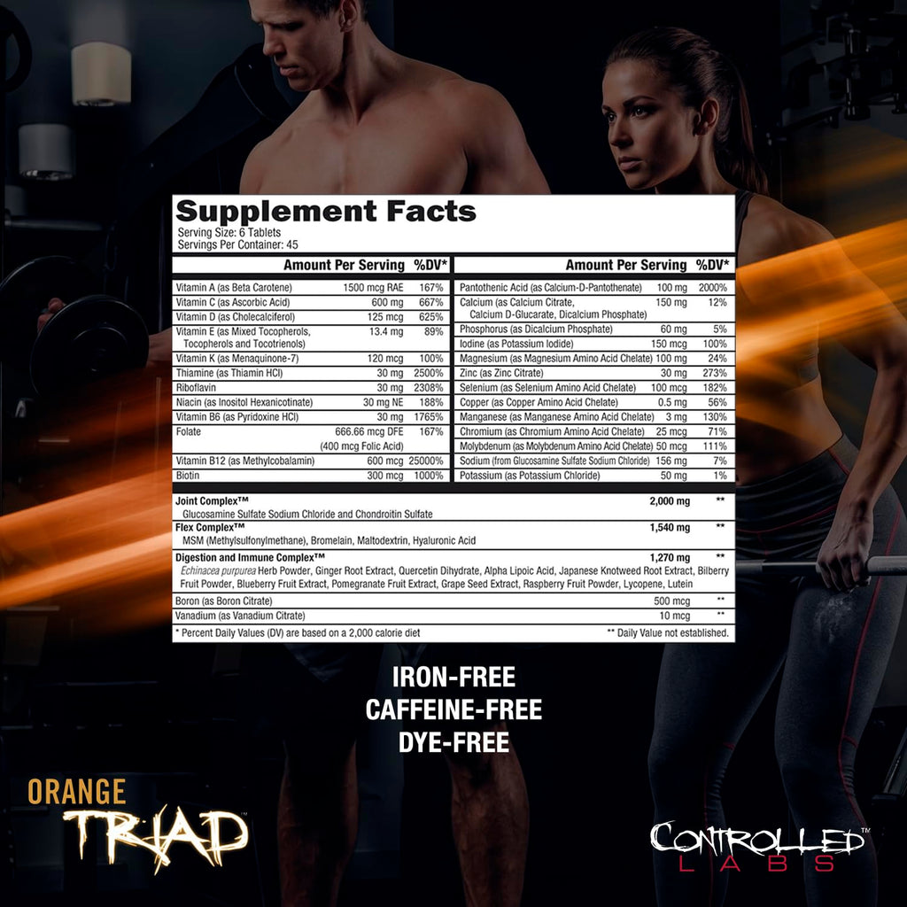 Orange Triad Multivitamin by Controlled Labs for Athletes

