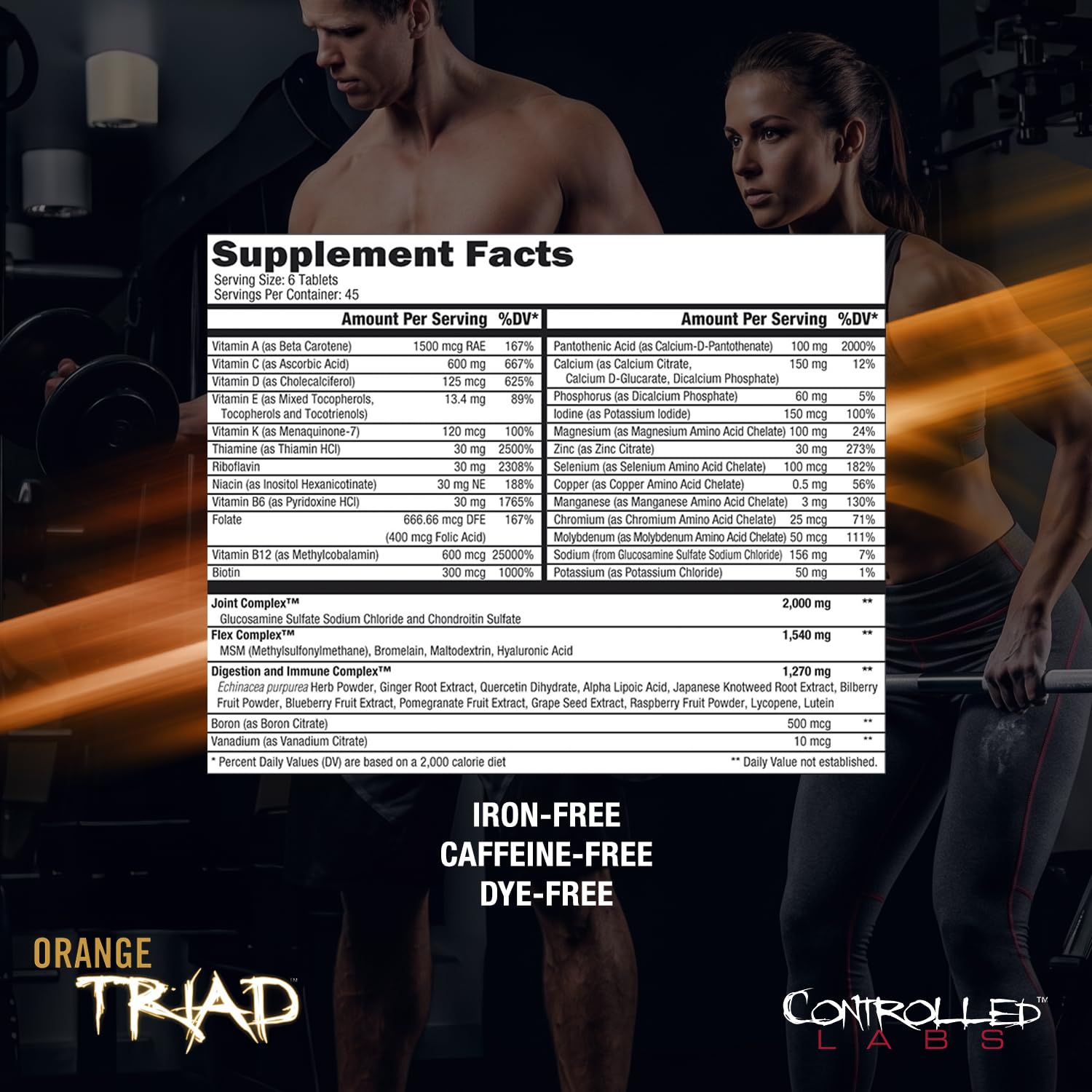 Orange Triad Multivitamin by Controlled Labs for Athletes


