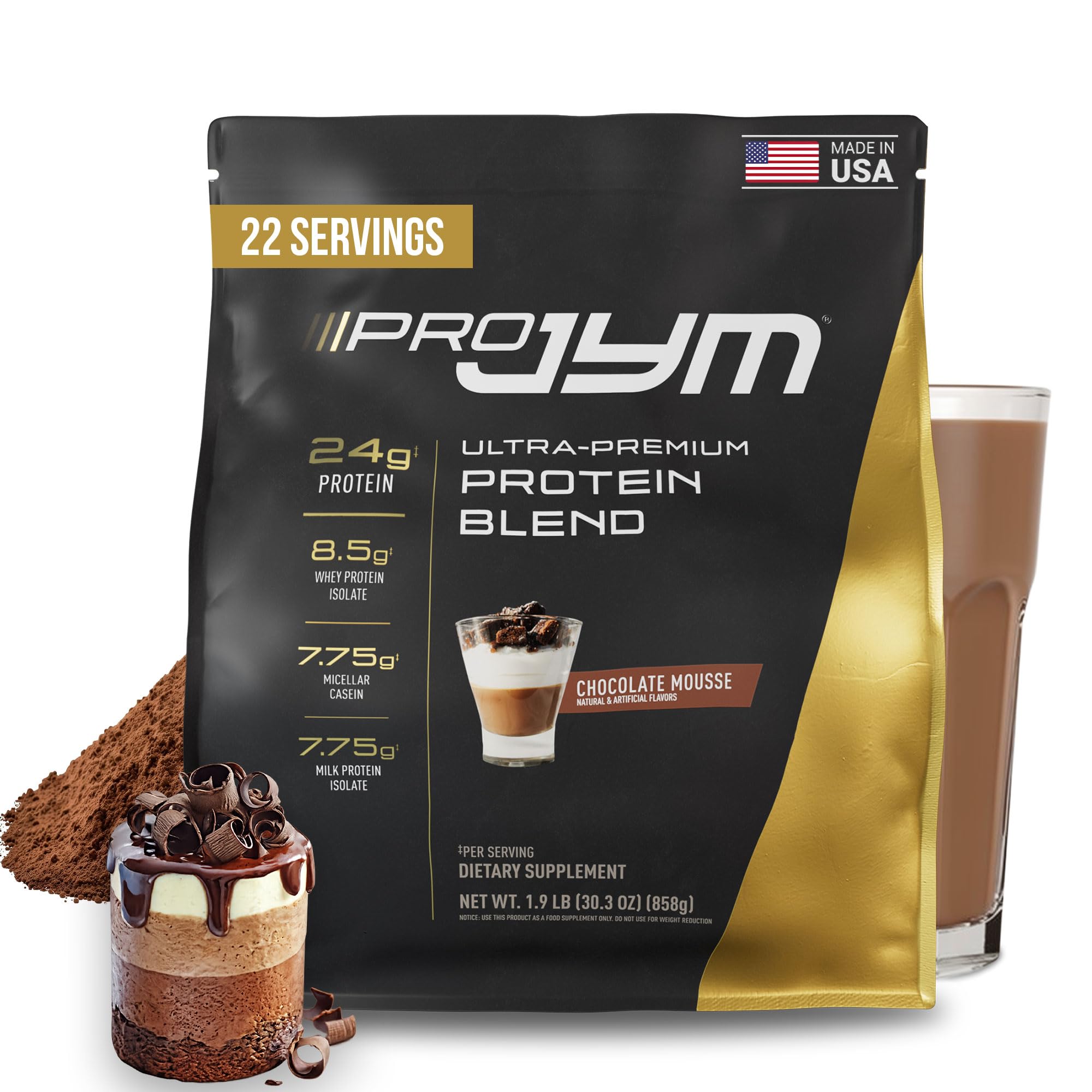 Pro JYM Protein Powder - Multi-Source Whey, Casein & Egg Protein Blend