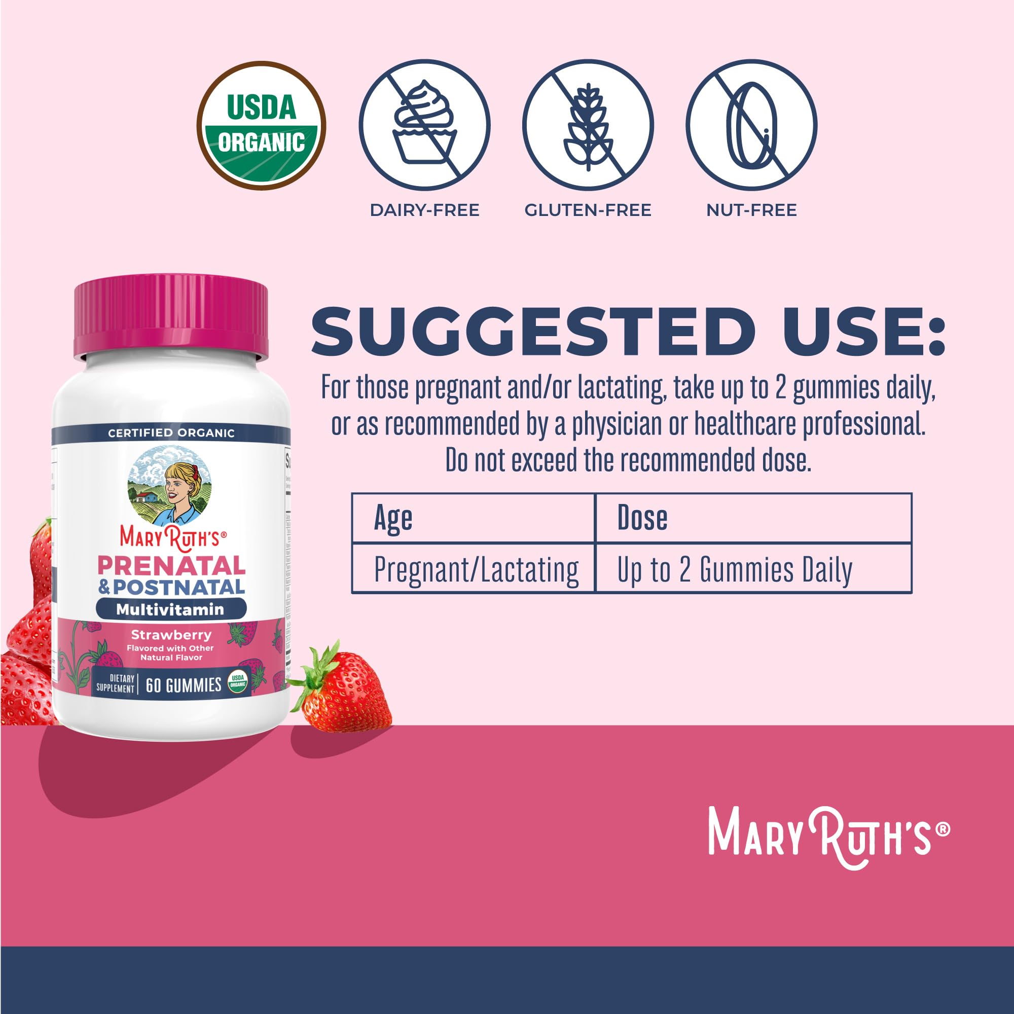 MaryRuth's Organics Prenatal & Postnatal Gummies

