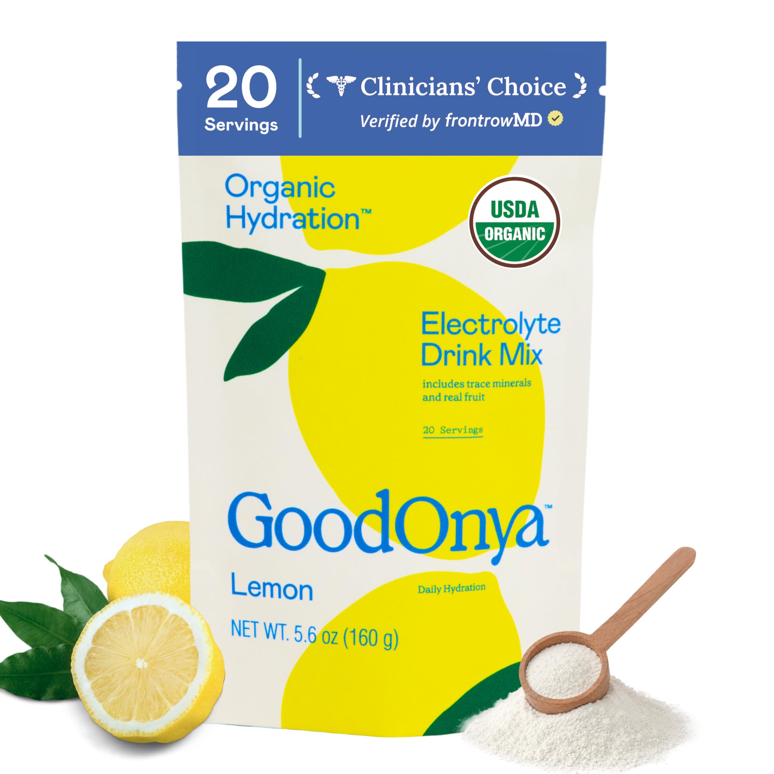 GoodOnya Organic Hydration Electrolyte Drink Mix - Lemonade Flavor