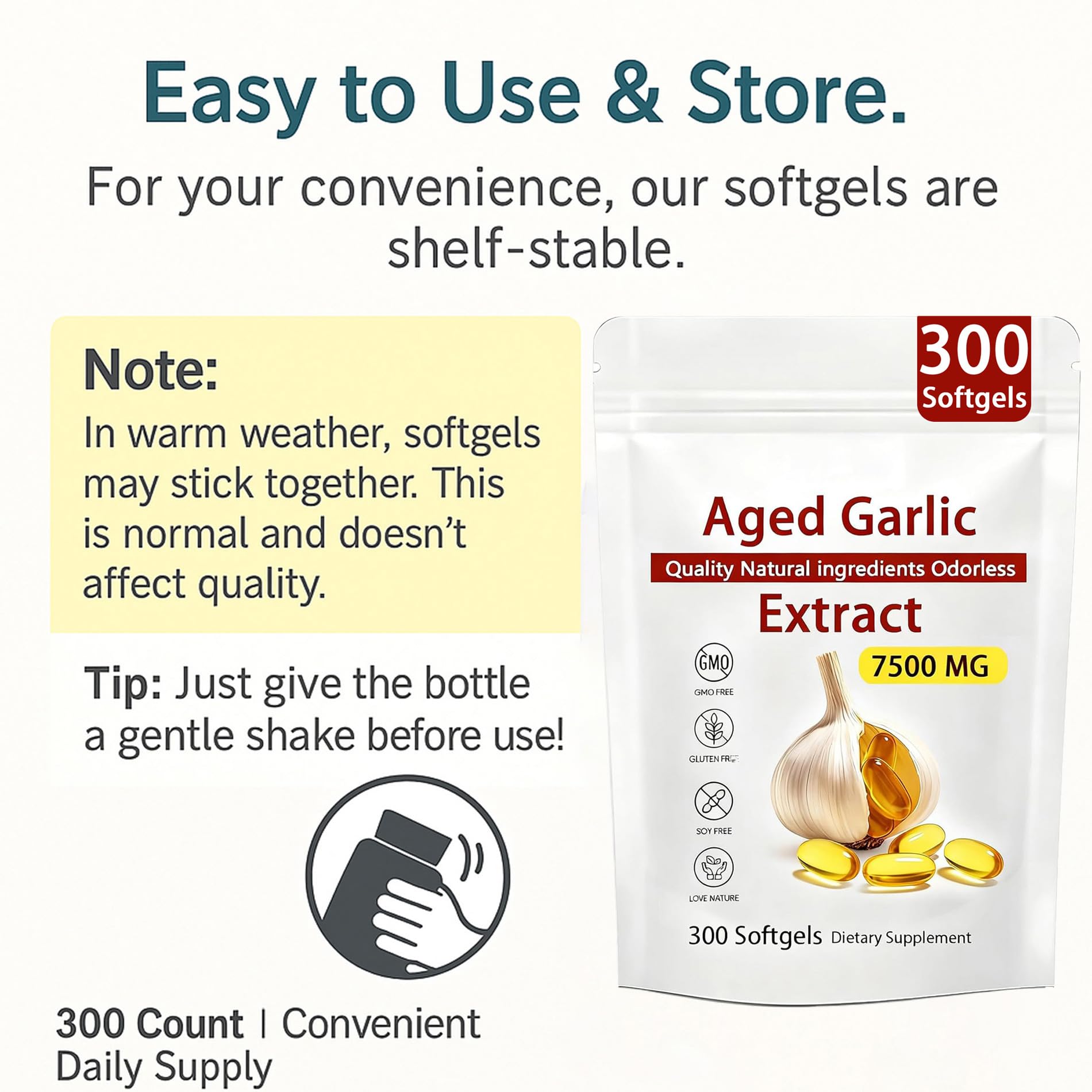 Aged Garlic Extract Softgels for Heart & Immune Support


