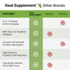 Deal Supplement Vitamin D3 K2 MK7 Softgels

