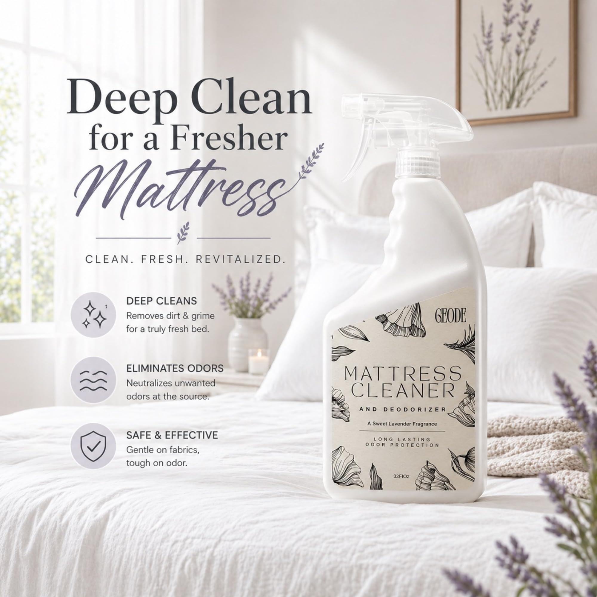 Geode Mattress Cleaner & Deodorizer – Enzyme Stain Removal

