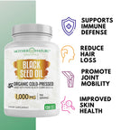 Black Seed Oil Capsules 1000mg Organic Cold Pressed

