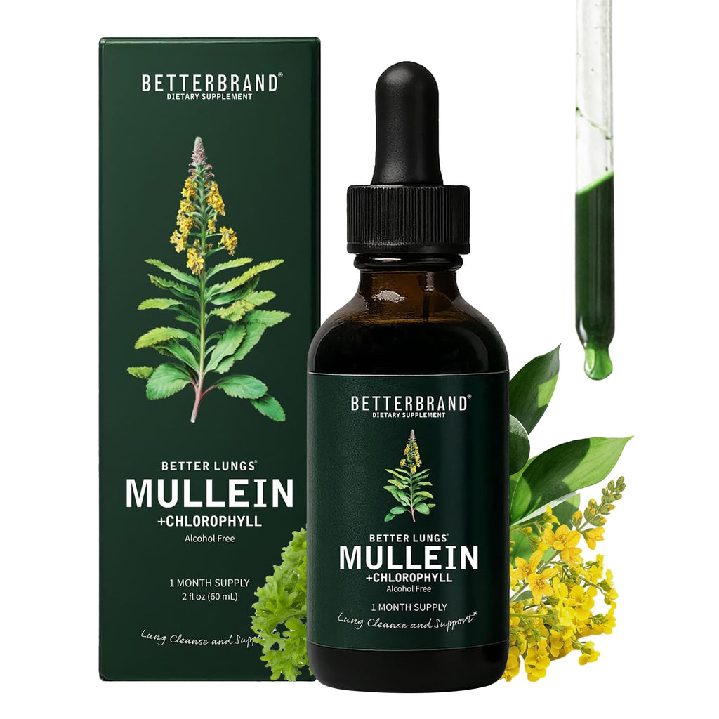 Betterbrand Mullein Drops for Lung Detox - Alcohol-Free

