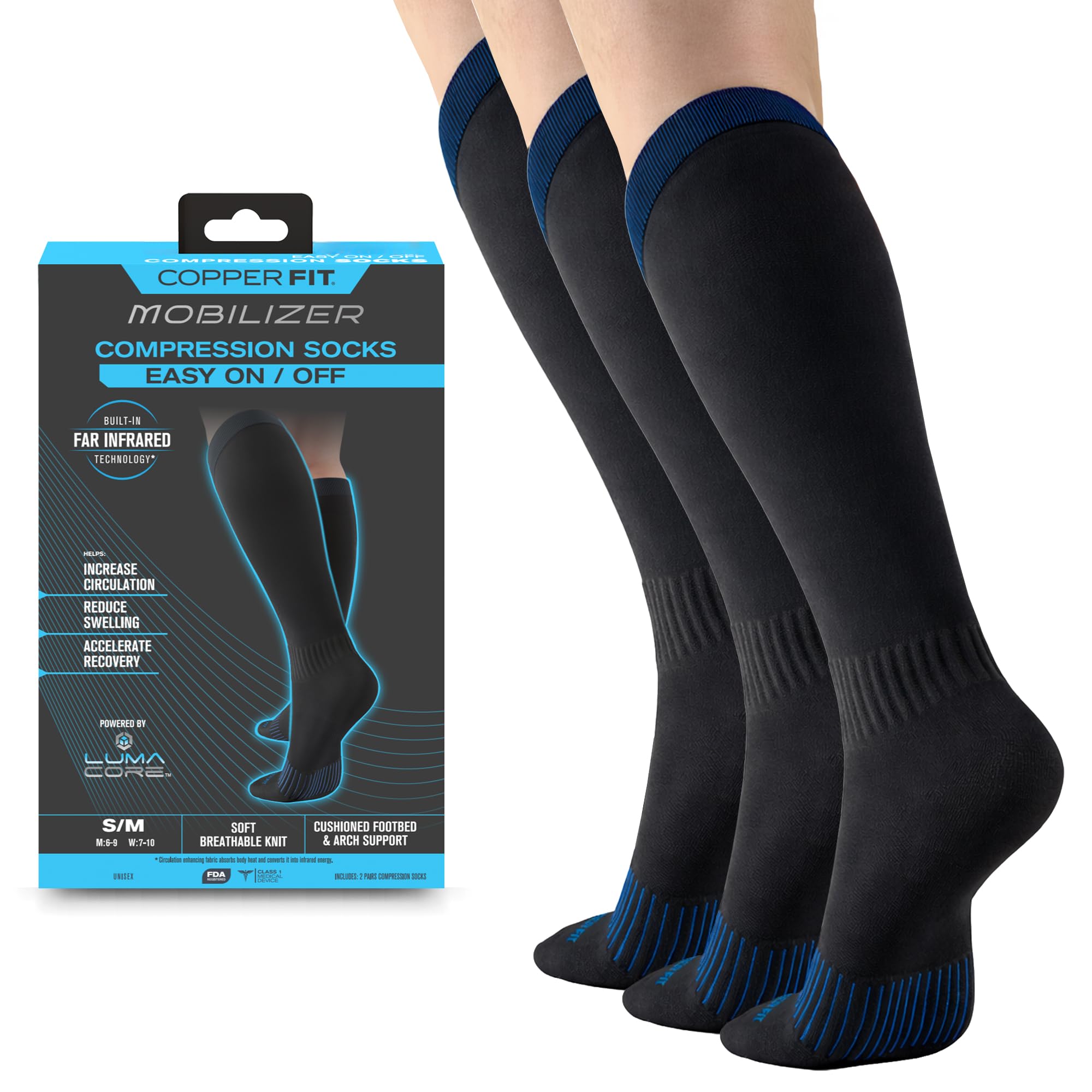 Copper Fit Mobilizer Compression Socks for Men and Women

